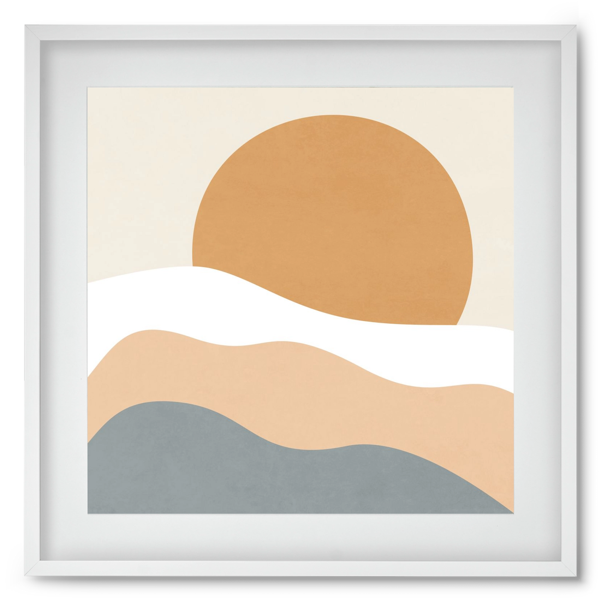 MINIMAL LANDSCAPE - 3, 50x50 cm (40x40 cm), Fehér keret, paszpartuval