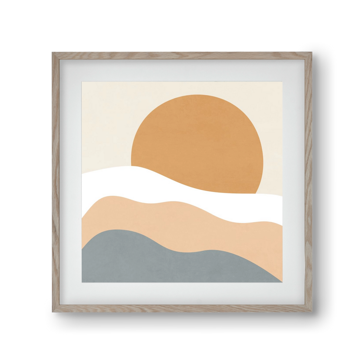MINIMAL LANDSCAPE - 3, 30x30 cm (20x20 cm), Tölgy keret, paszpartuval