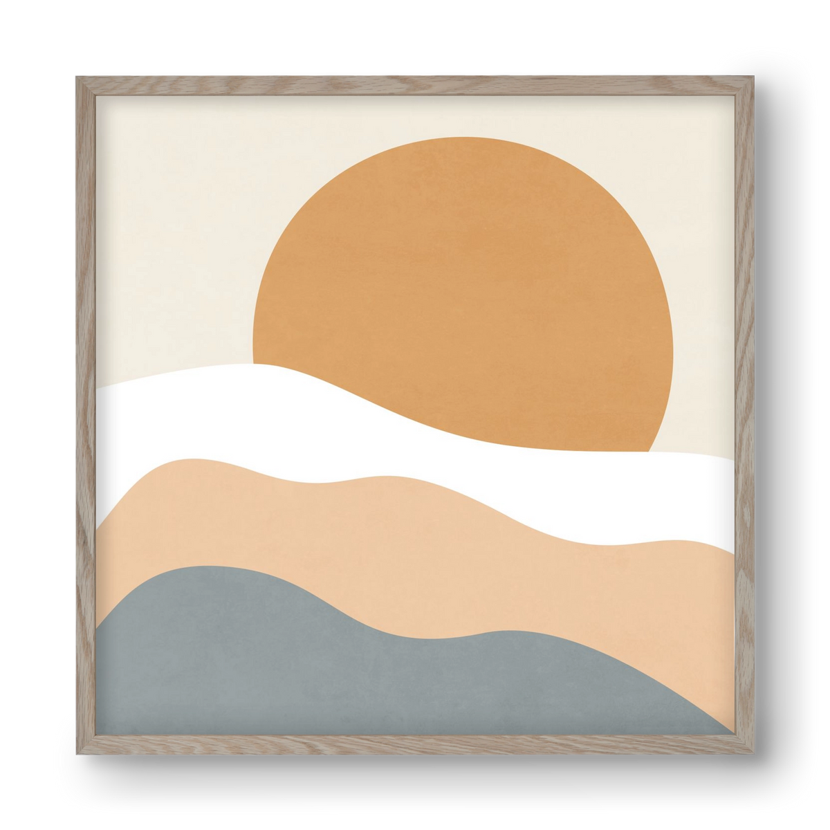 MINIMAL LANDSCAPE - 3, 40x40 cm (40x40 cm), Tölgy keret