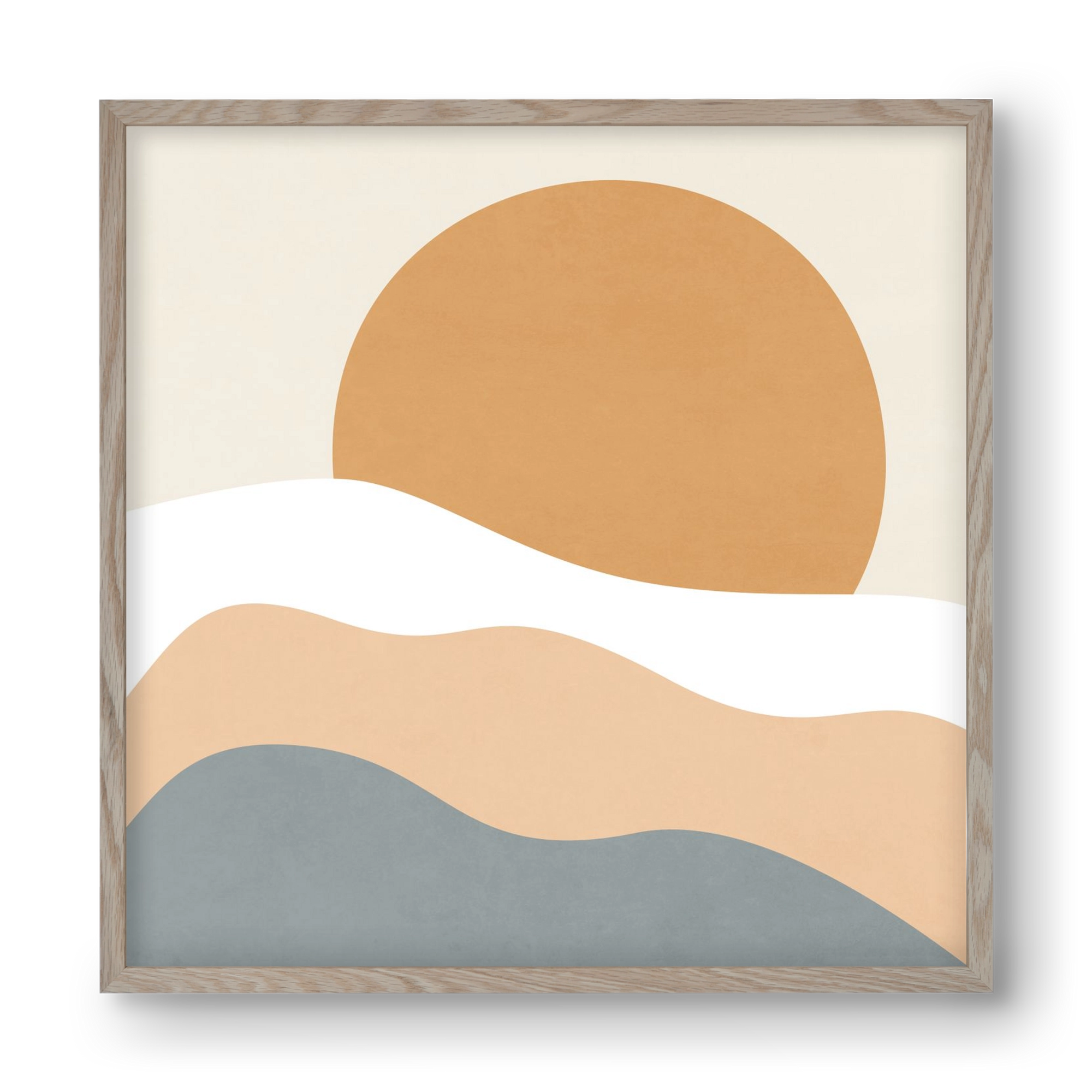 MINIMAL LANDSCAPE - 3, 40x40 cm (40x40 cm), Tölgy keret