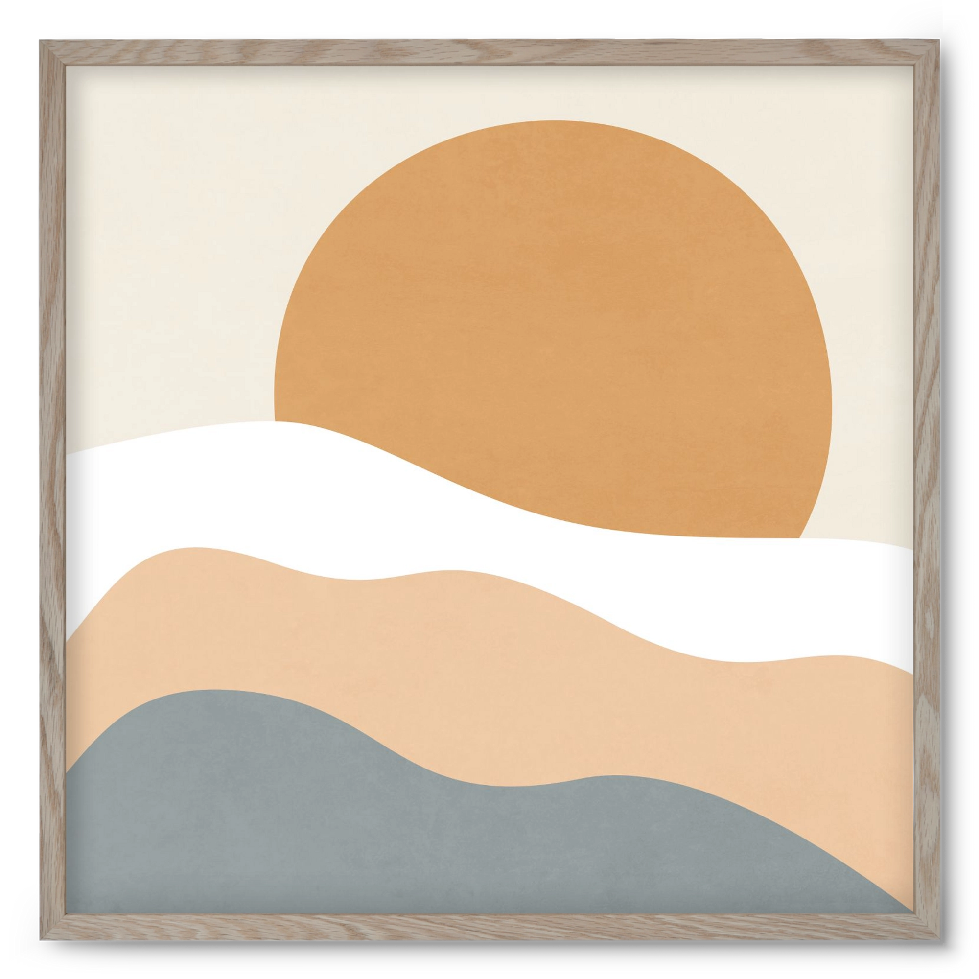 MINIMAL LANDSCAPE - 3, 50x50 cm (50x50 cm), Tölgy keret