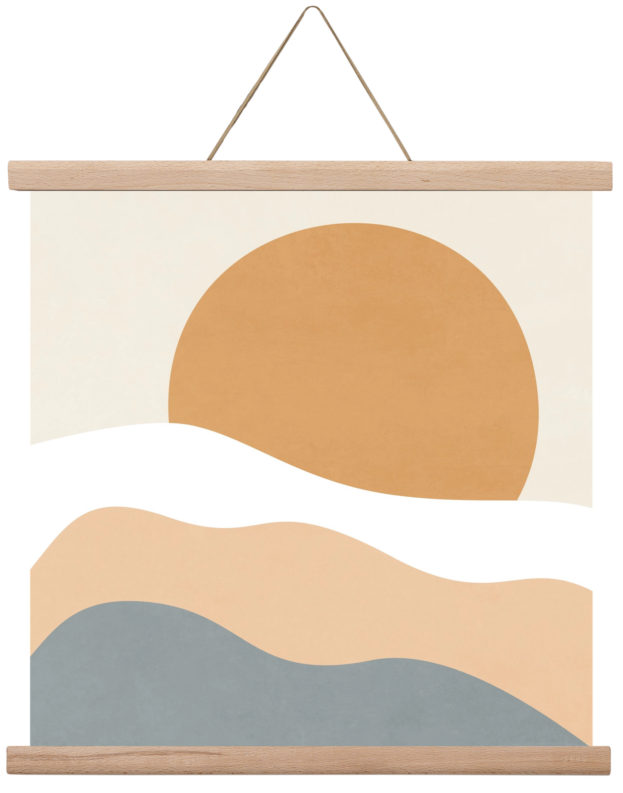 MINIMAL LANDSCAPE - 3, 40x40 cm (40x40 cm), Tölgy akasztó