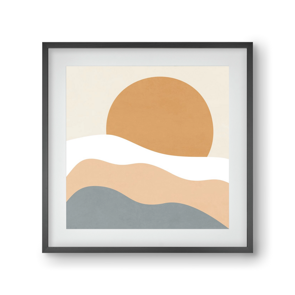 MINIMAL LANDSCAPE - 3, 30x30 cm (20x20 cm), Fekete keret, paszpartuval