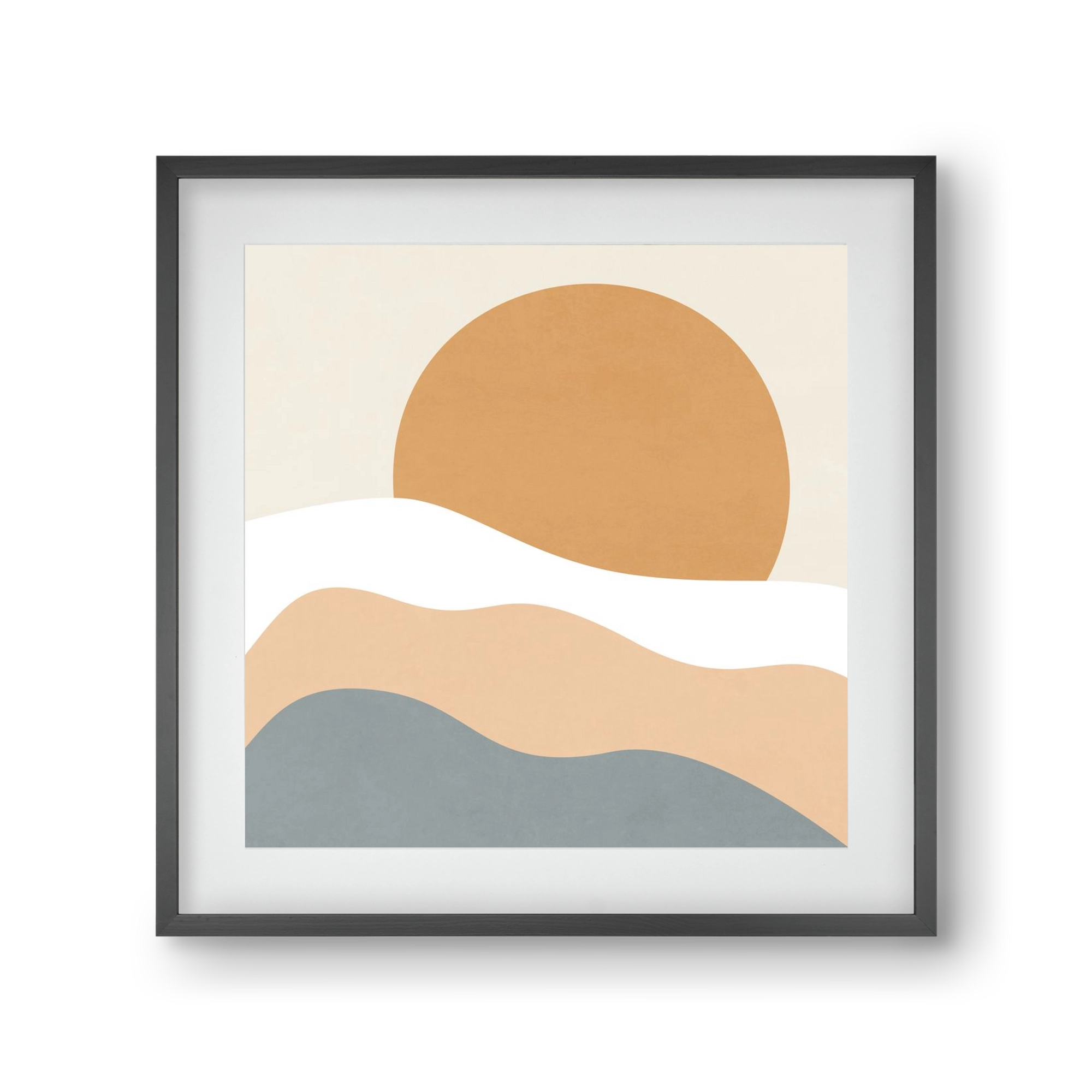 MINIMAL LANDSCAPE - 3, 30x30 cm (20x20 cm), Fekete keret, paszpartuval