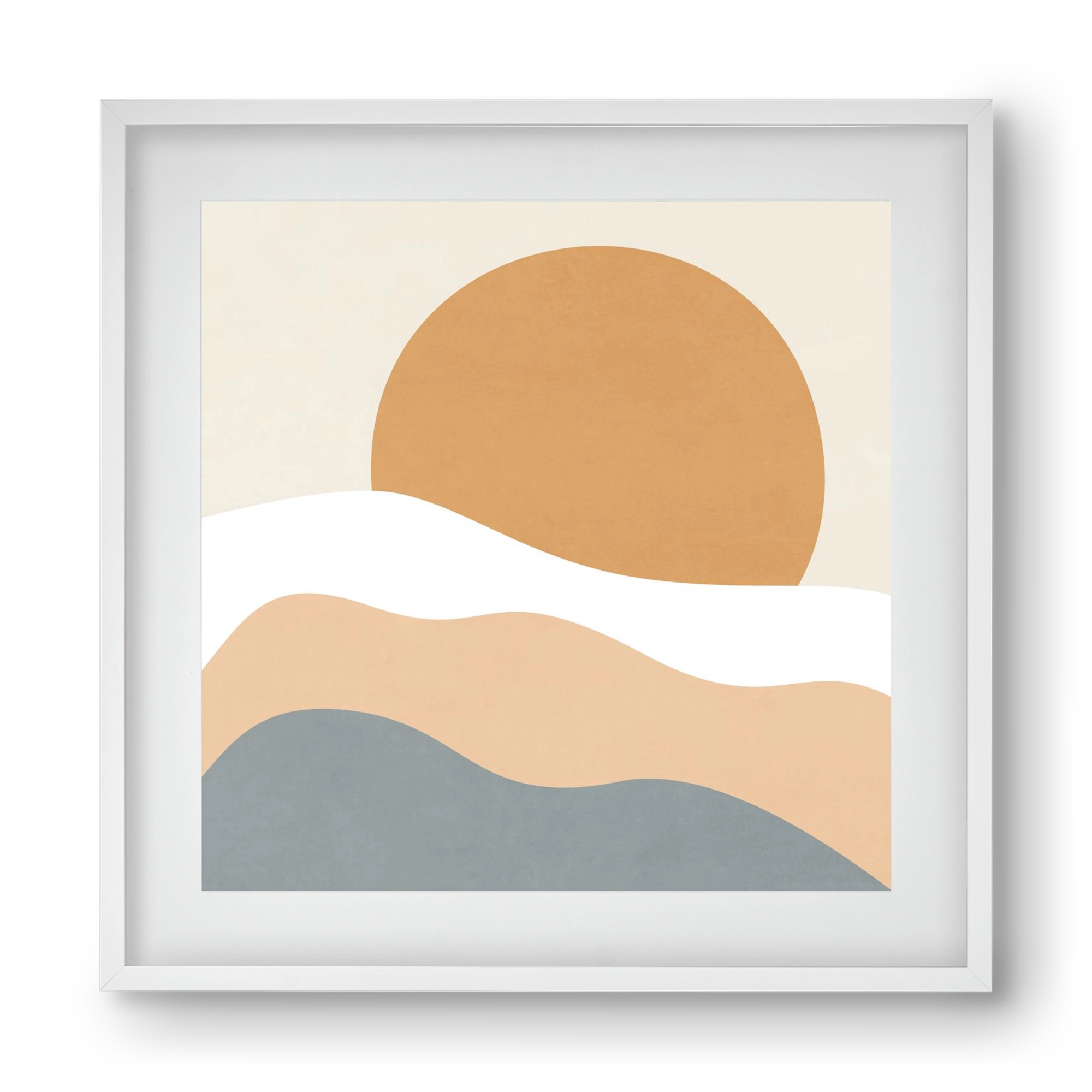 MINIMAL LANDSCAPE - 3, 40x40 cm (30x30 cm), Fehér keret, paszpartuval