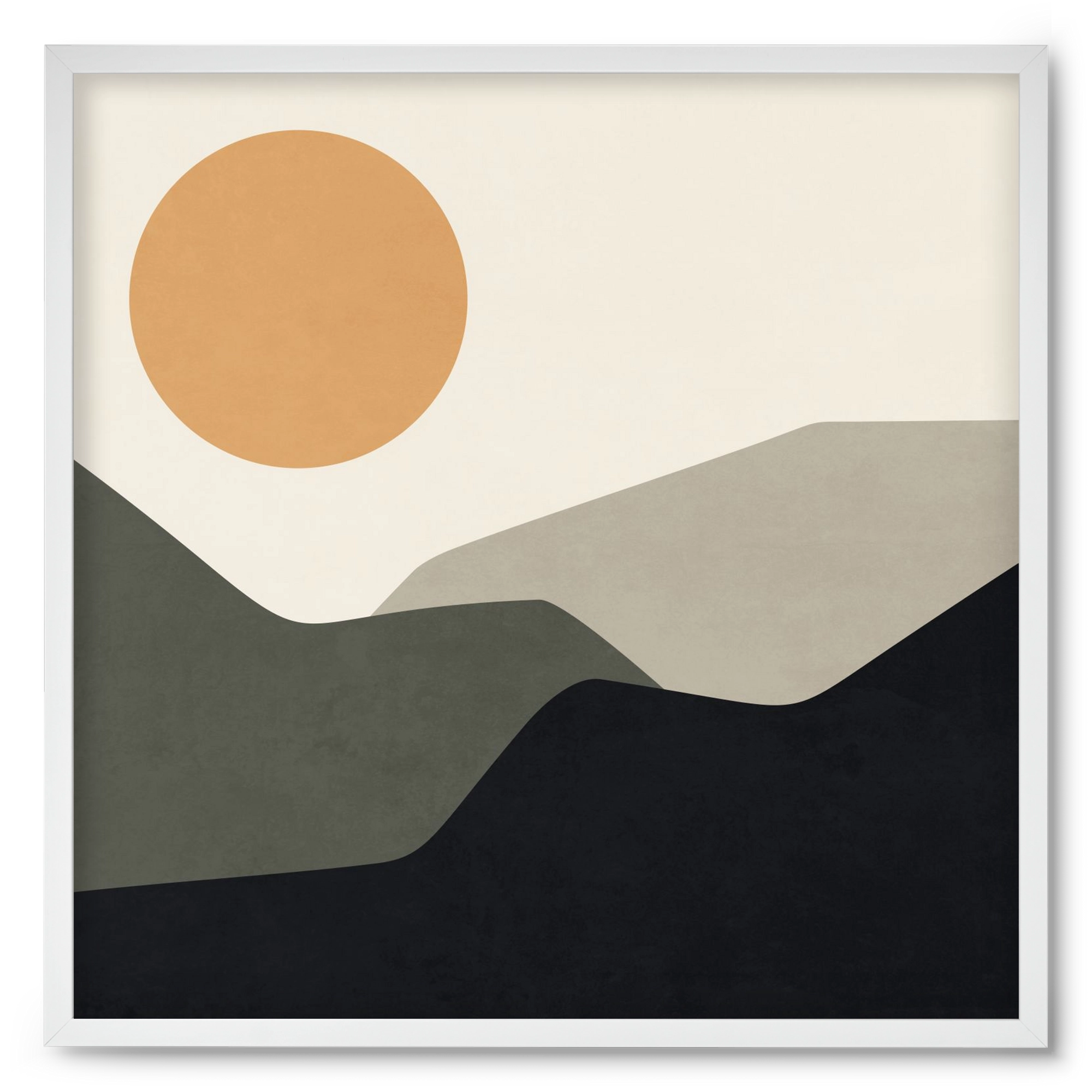 MINIMAL LANDSCAPE - 2, 50x50 cm (50x50 cm), Fehér keret