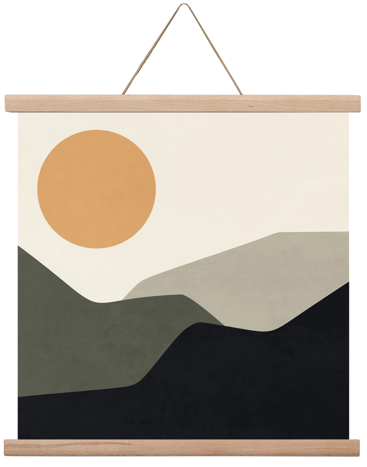 MINIMAL LANDSCAPE - 2, 40x40 cm (40x40 cm), Tölgy akasztó