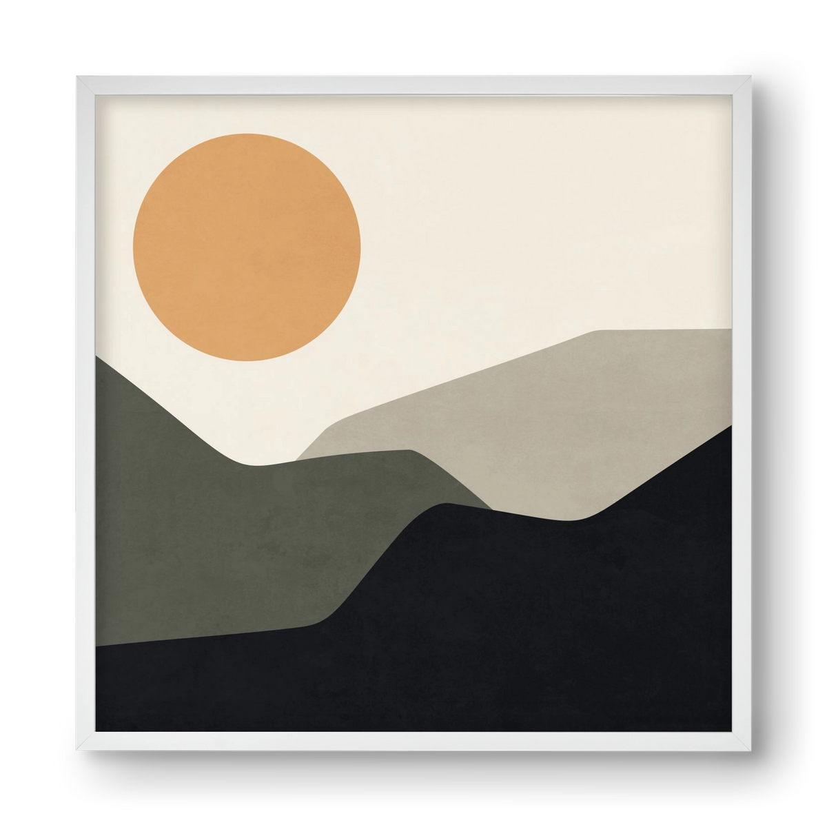 MINIMAL LANDSCAPE - 2, 40x40 cm (40x40 cm), Fehér keret
