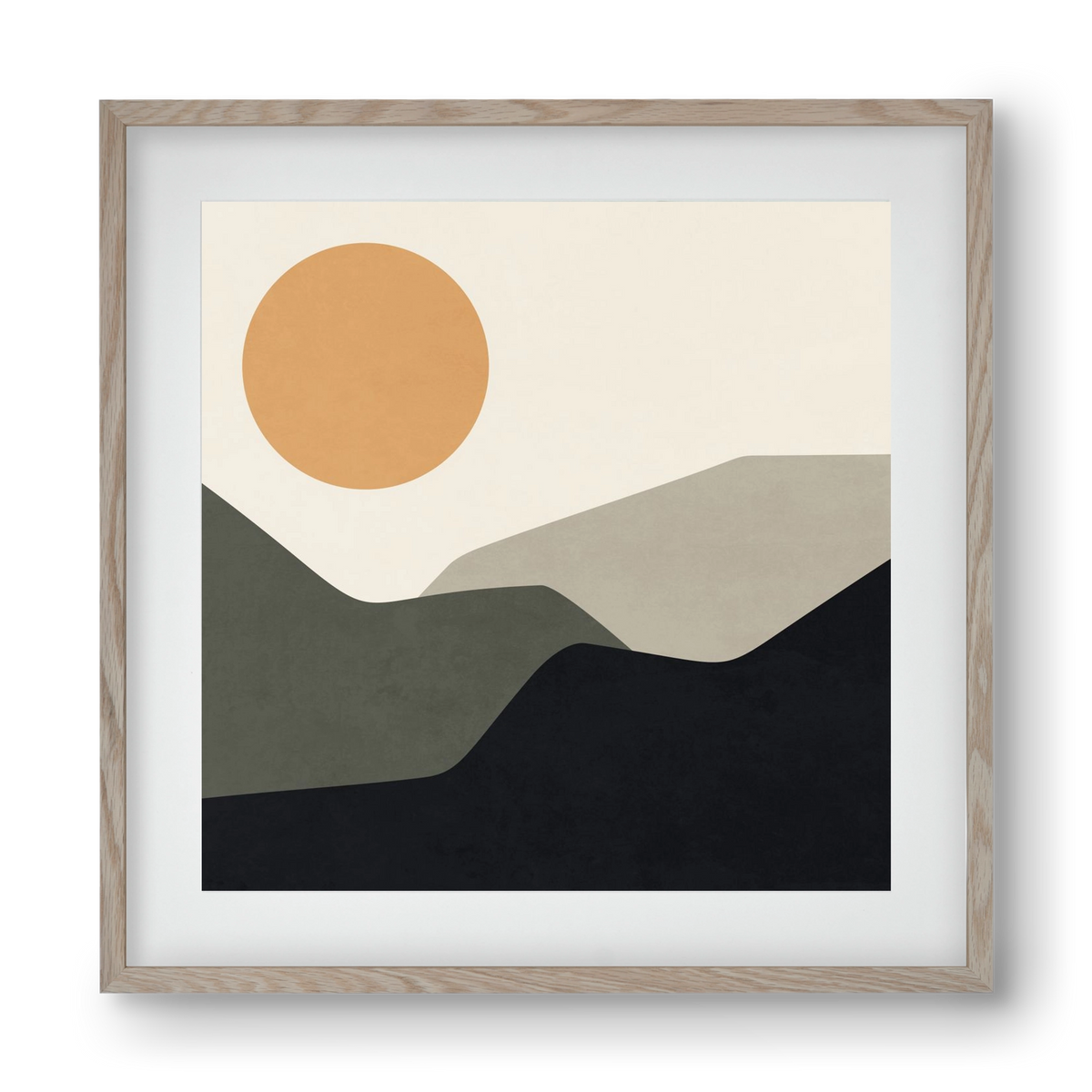 MINIMAL LANDSCAPE - 2, 40x40 cm (30x30 cm), Tölgy keret, paszpartuval