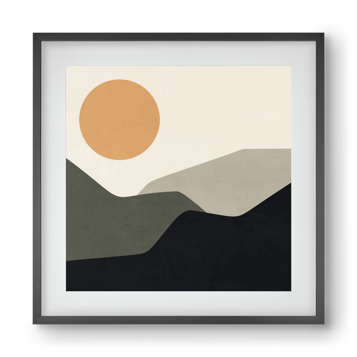 MINIMAL LANDSCAPE - 2, 40x40 cm (30x30 cm), Fekete keret, paszpartuval