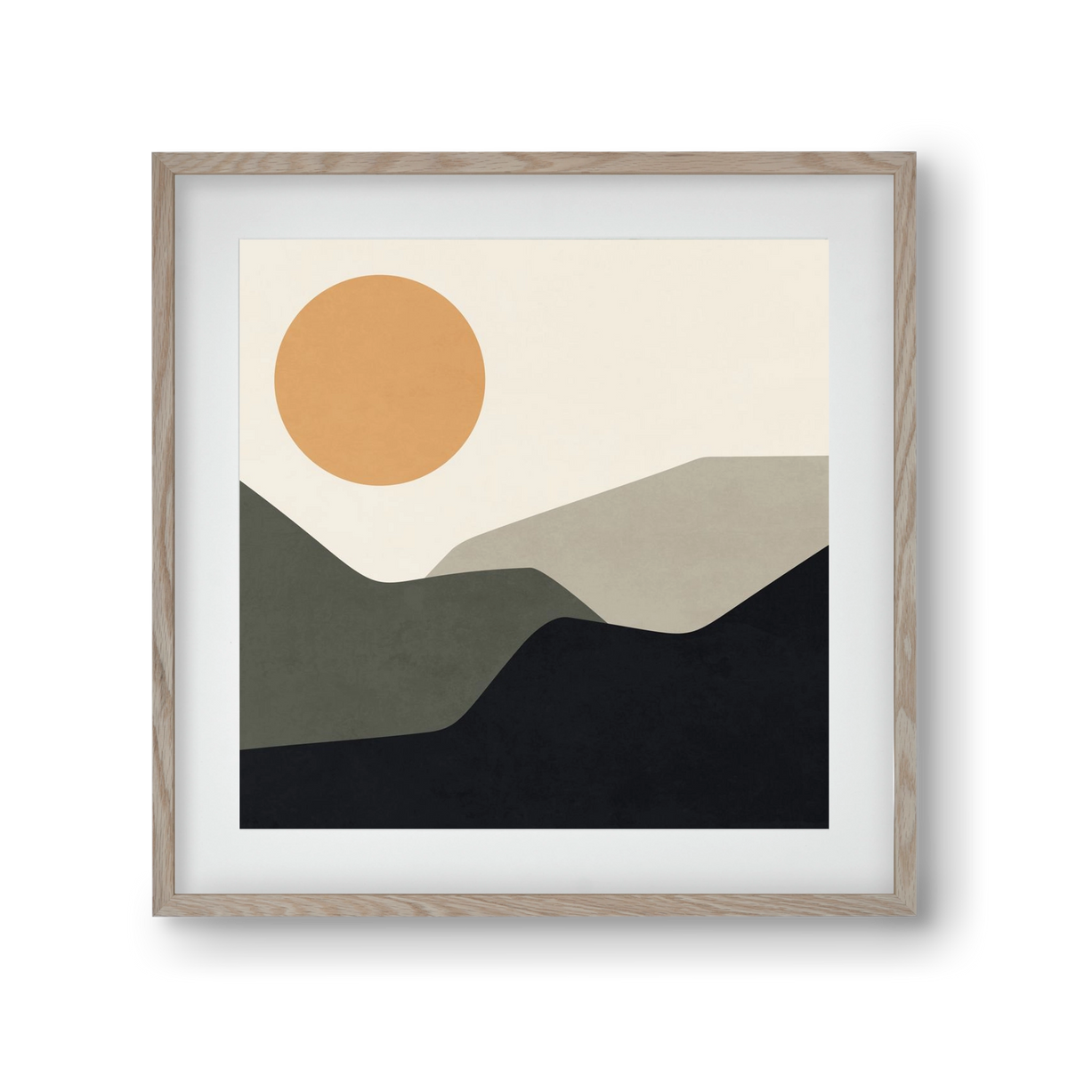 MINIMAL LANDSCAPE - 2, 30x30 cm (20x20 cm), Tölgy keret, paszpartuval