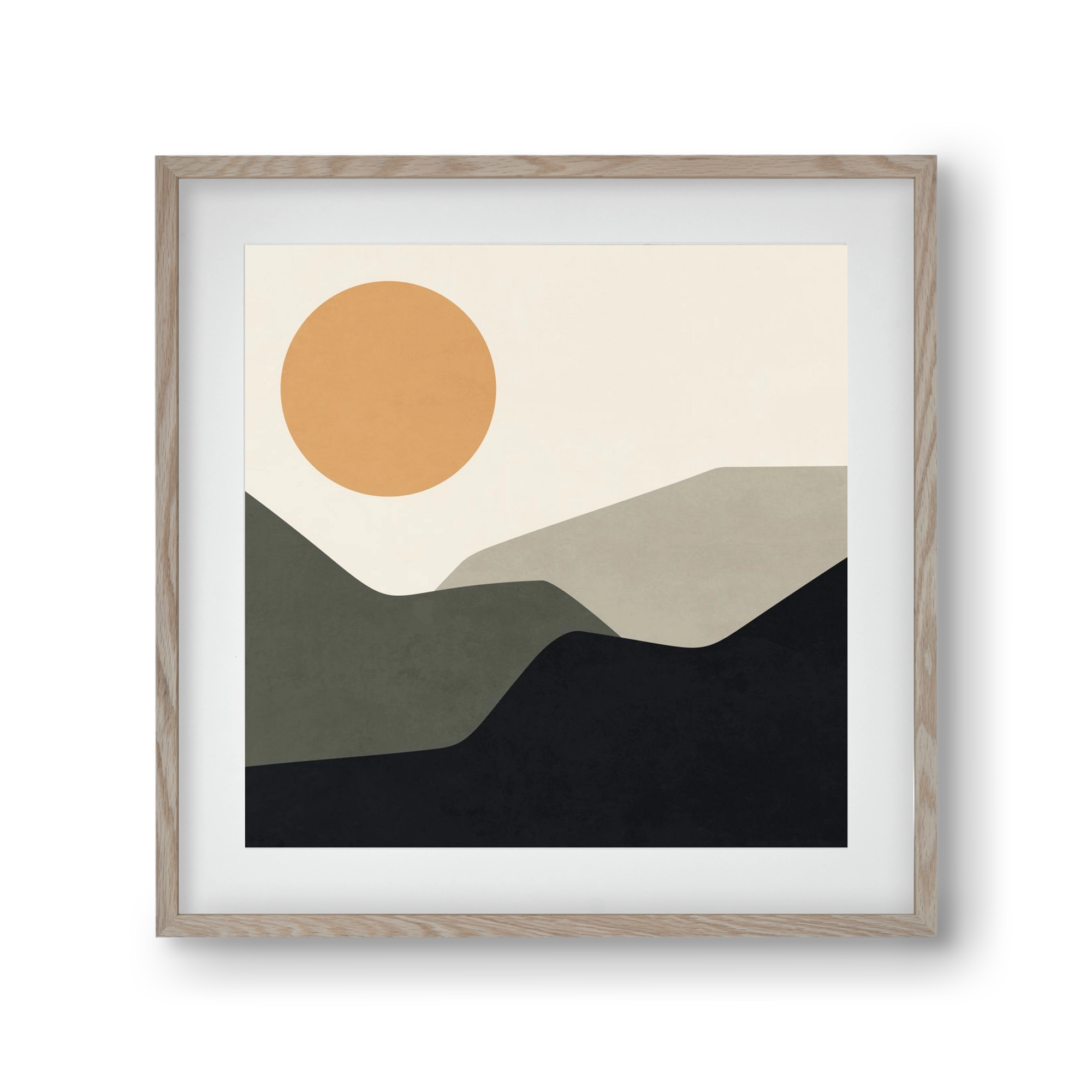 MINIMAL LANDSCAPE - 2, 30x30 cm (20x20 cm), Tölgy keret, paszpartuval