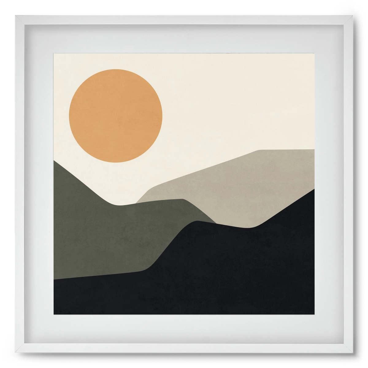 MINIMAL LANDSCAPE - 2, 50x50 cm (40x40 cm), Fehér keret, paszpartuval