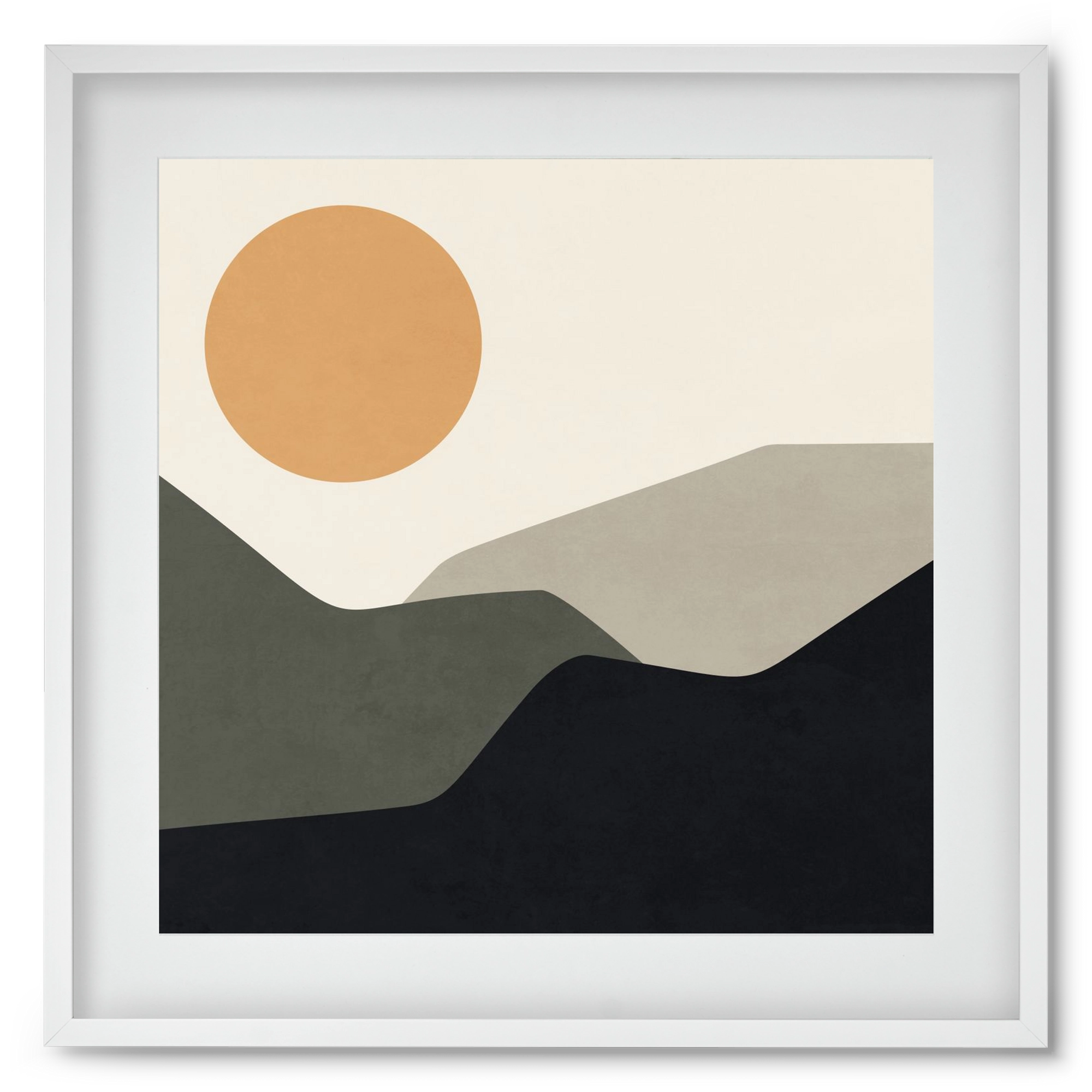 MINIMAL LANDSCAPE - 2, 50x50 cm (40x40 cm), Fehér keret, paszpartuval
