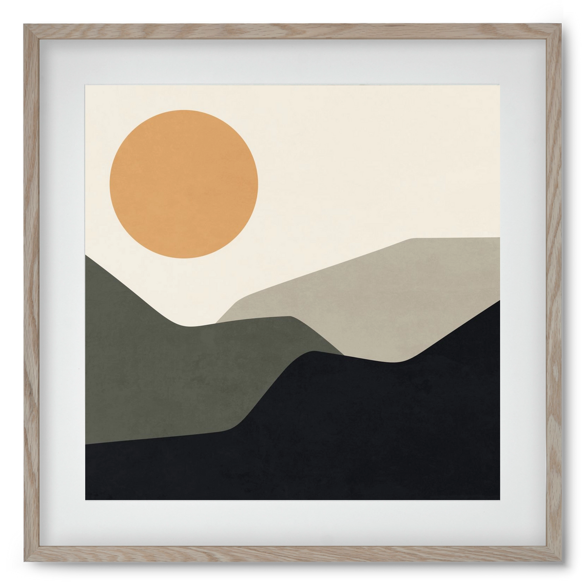 MINIMAL LANDSCAPE - 2, 50x50 cm (40x40 cm), Tölgy keret, paszpartuval