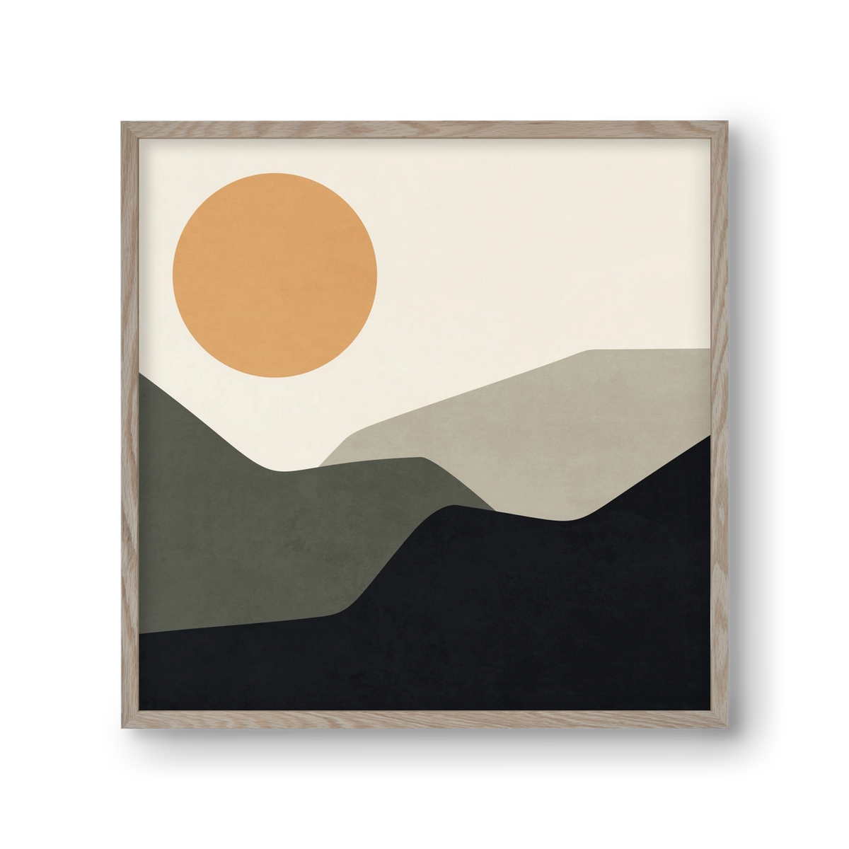 MINIMAL LANDSCAPE - 2, 30x30 cm (30x30 cm), Tölgy keret