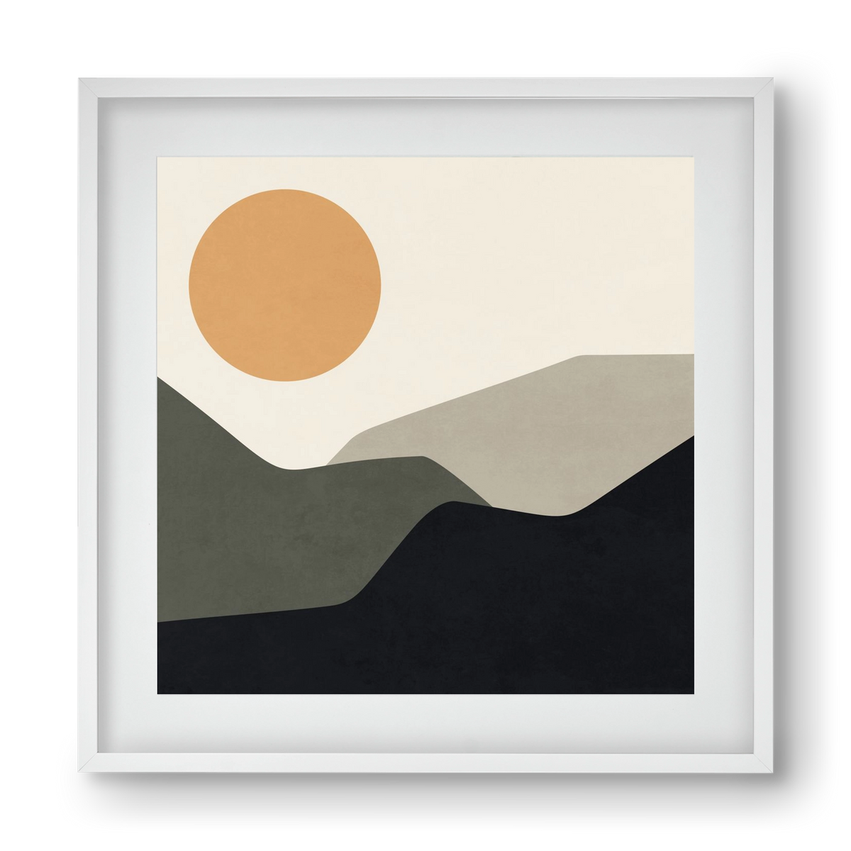 MINIMAL LANDSCAPE - 2, 40x40 cm (30x30 cm), Fehér keret, paszpartuval