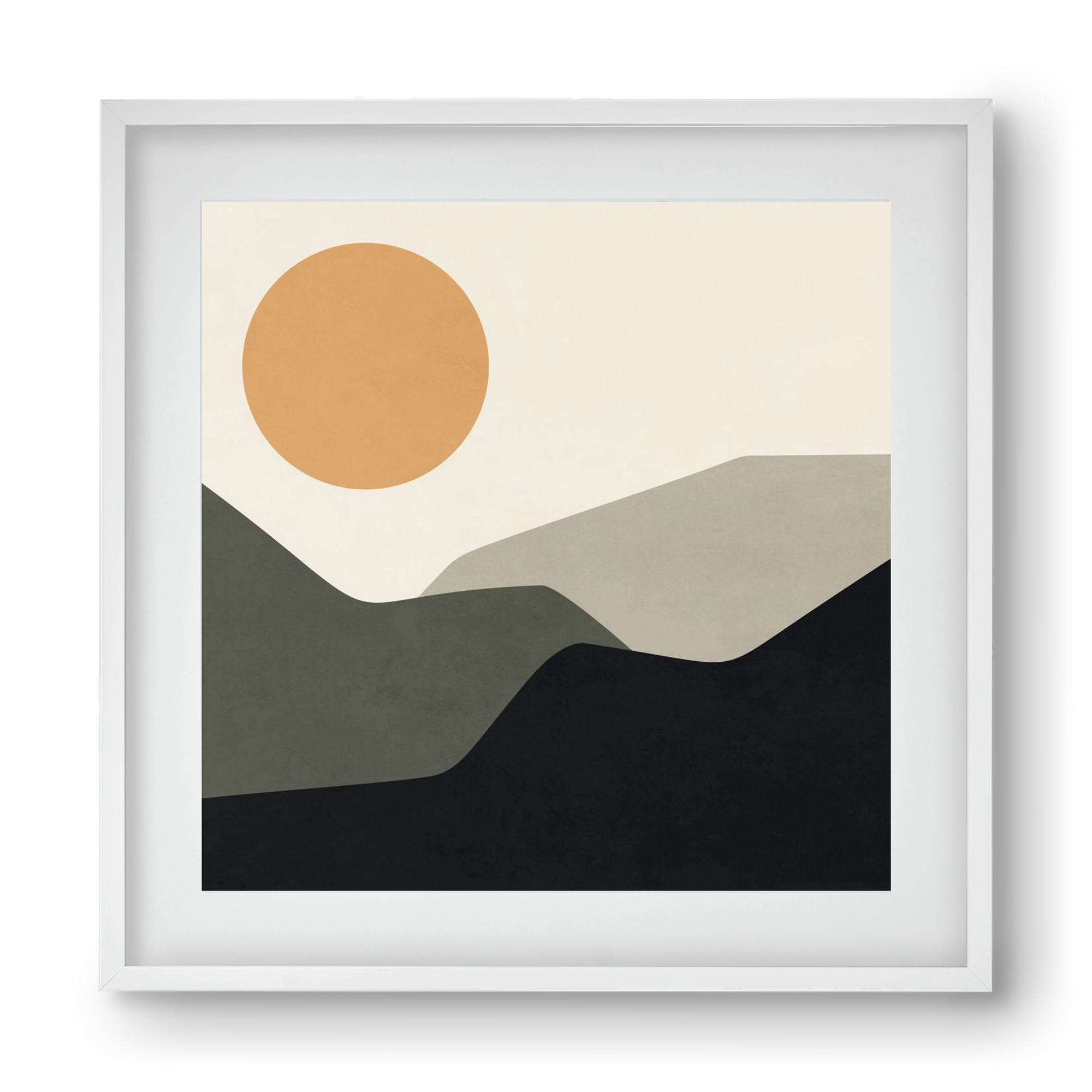 MINIMAL LANDSCAPE - 2, 40x40 cm (30x30 cm), Fehér keret, paszpartuval