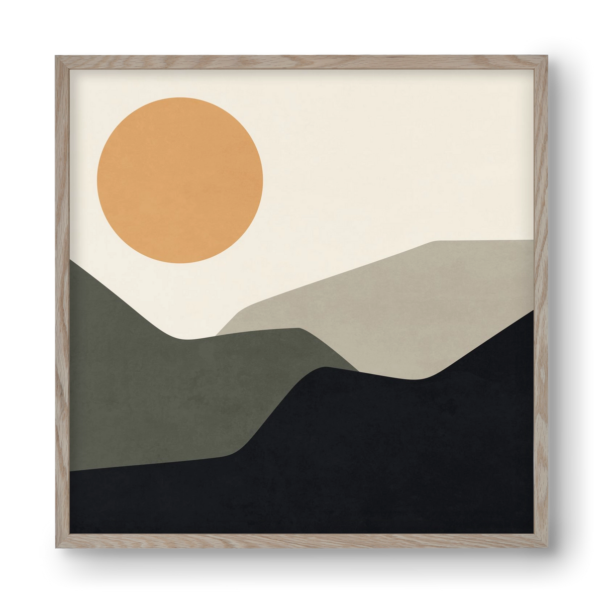MINIMAL LANDSCAPE - 2, 40x40 cm (40x40 cm), Tölgy keret
