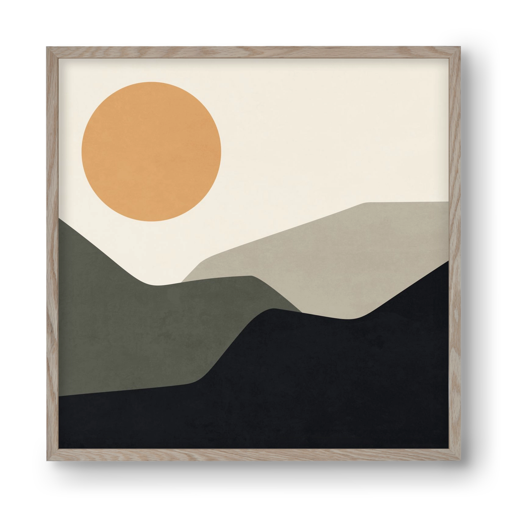 MINIMAL LANDSCAPE - 2, 40x40 cm (40x40 cm), Tölgy keret