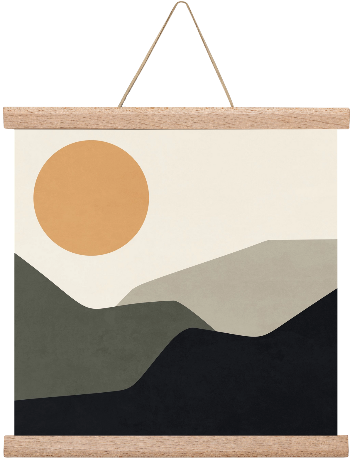 MINIMAL LANDSCAPE - 2, 30x30 cm (30x30 cm), Tölgy akasztó