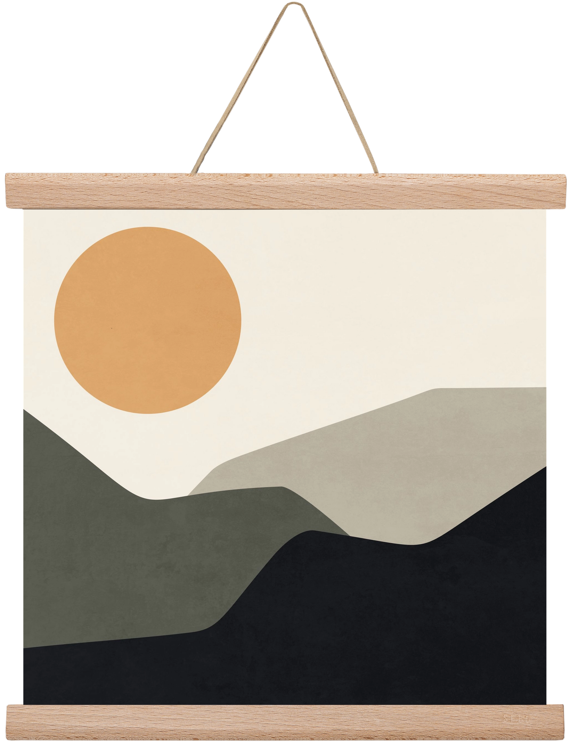 MINIMAL LANDSCAPE - 2, 30x30 cm (30x30 cm), Tölgy akasztó