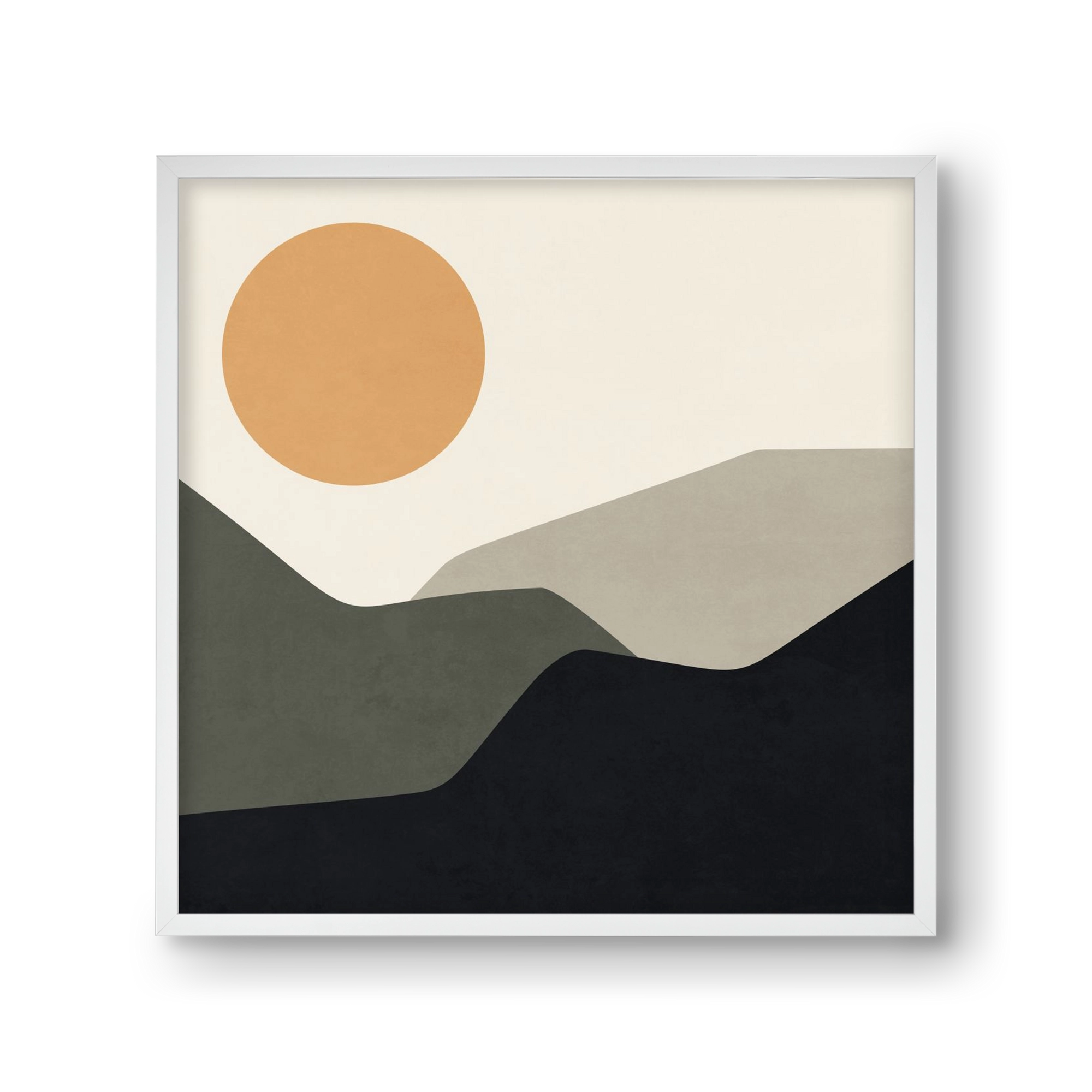 MINIMAL LANDSCAPE - 2, 30x30 cm (30x30 cm), Fehér keret