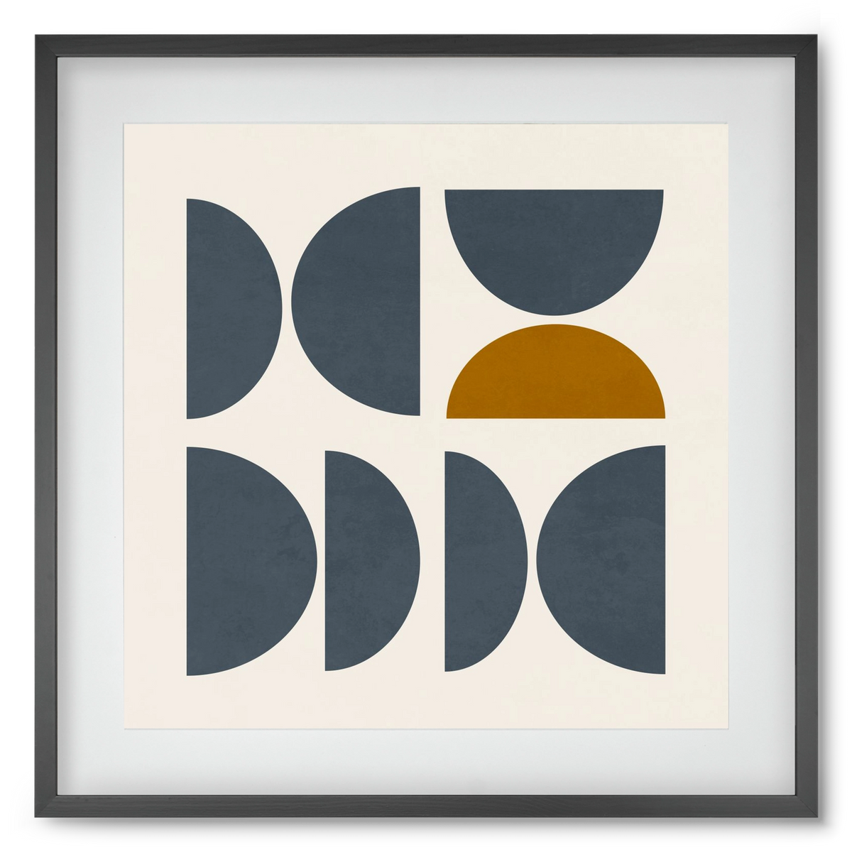 GEOMETRIC ART - BLUE I, 50x50 cm (40x40 cm), Fekete keret, paszpartuval