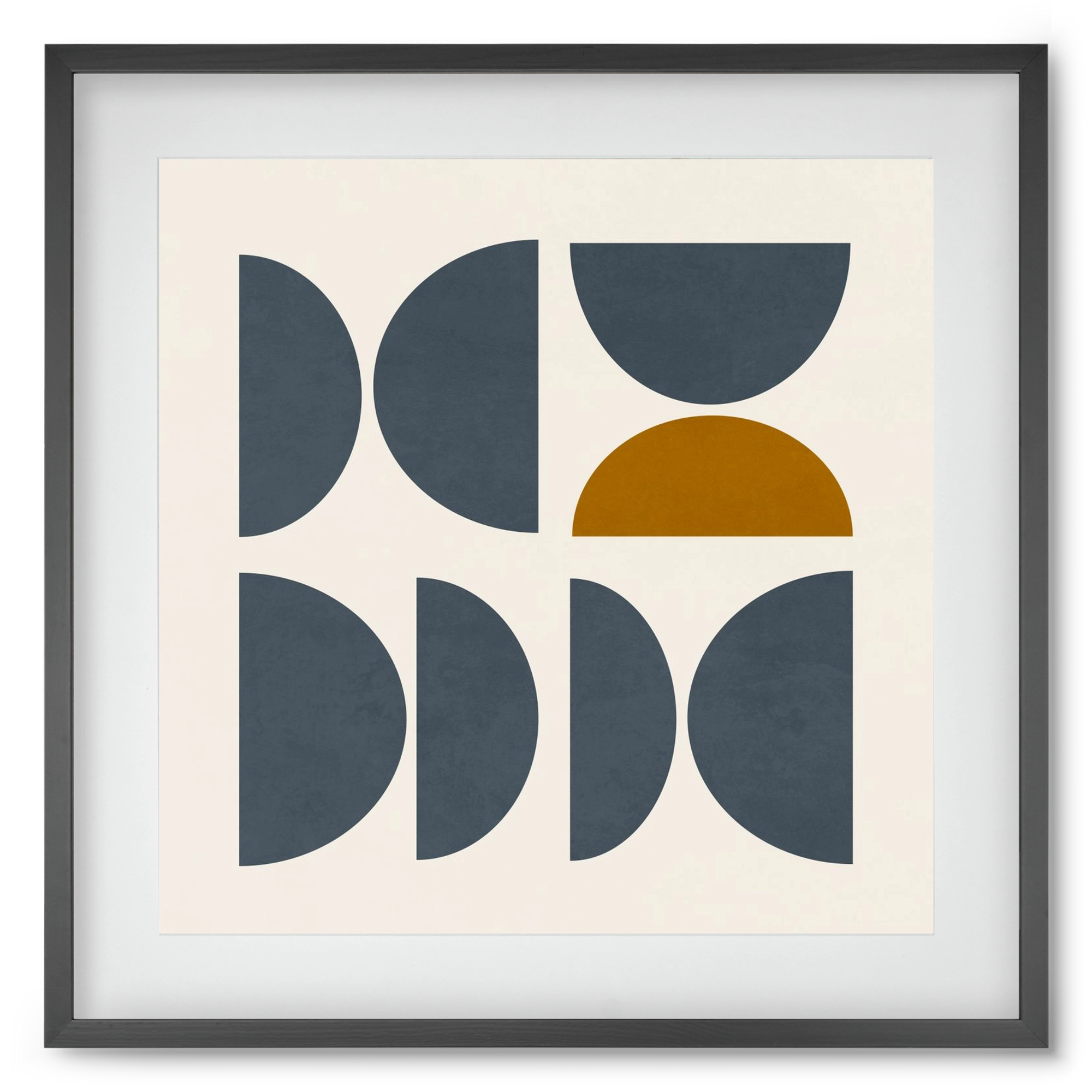 GEOMETRIC ART - BLUE I, 50x50 cm (40x40 cm), Fekete keret, paszpartuval