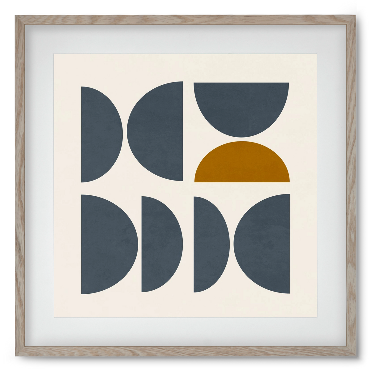 GEOMETRIC ART - BLUE I, 50x50 cm (40x40 cm), Tölgy keret, paszpartuval