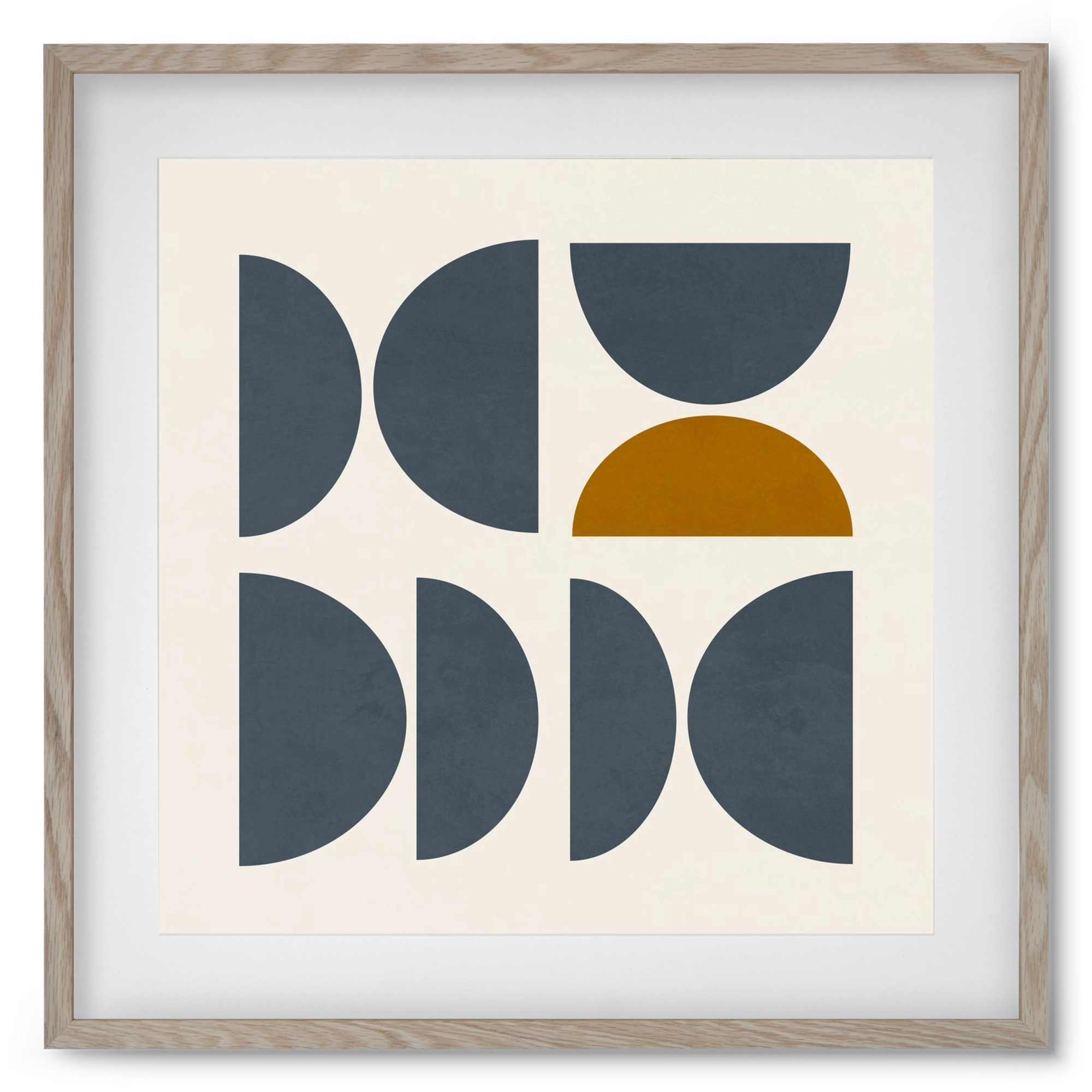 GEOMETRIC ART - BLUE I, 50x50 cm (40x40 cm), Tölgy keret, paszpartuval