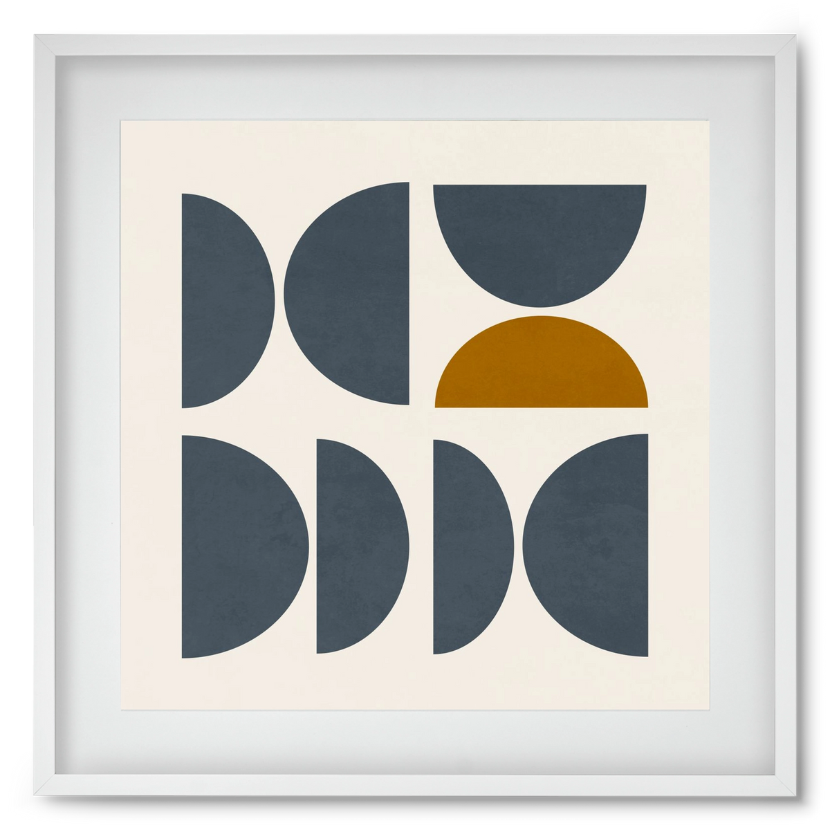 GEOMETRIC ART - BLUE I, 50x50 cm (40x40 cm), Fehér keret, paszpartuval