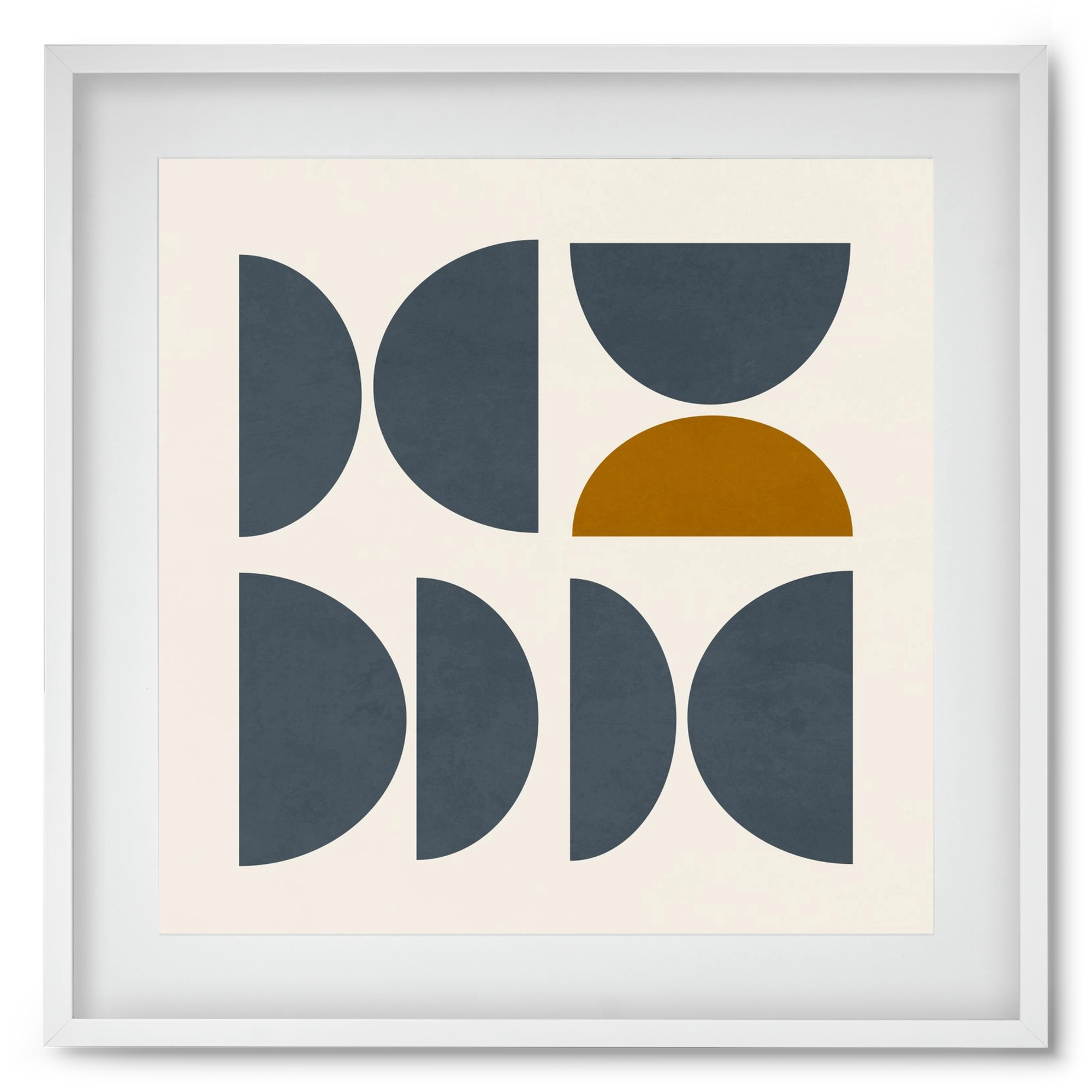 GEOMETRIC ART - BLUE I, 50x50 cm (40x40 cm), Fehér keret, paszpartuval