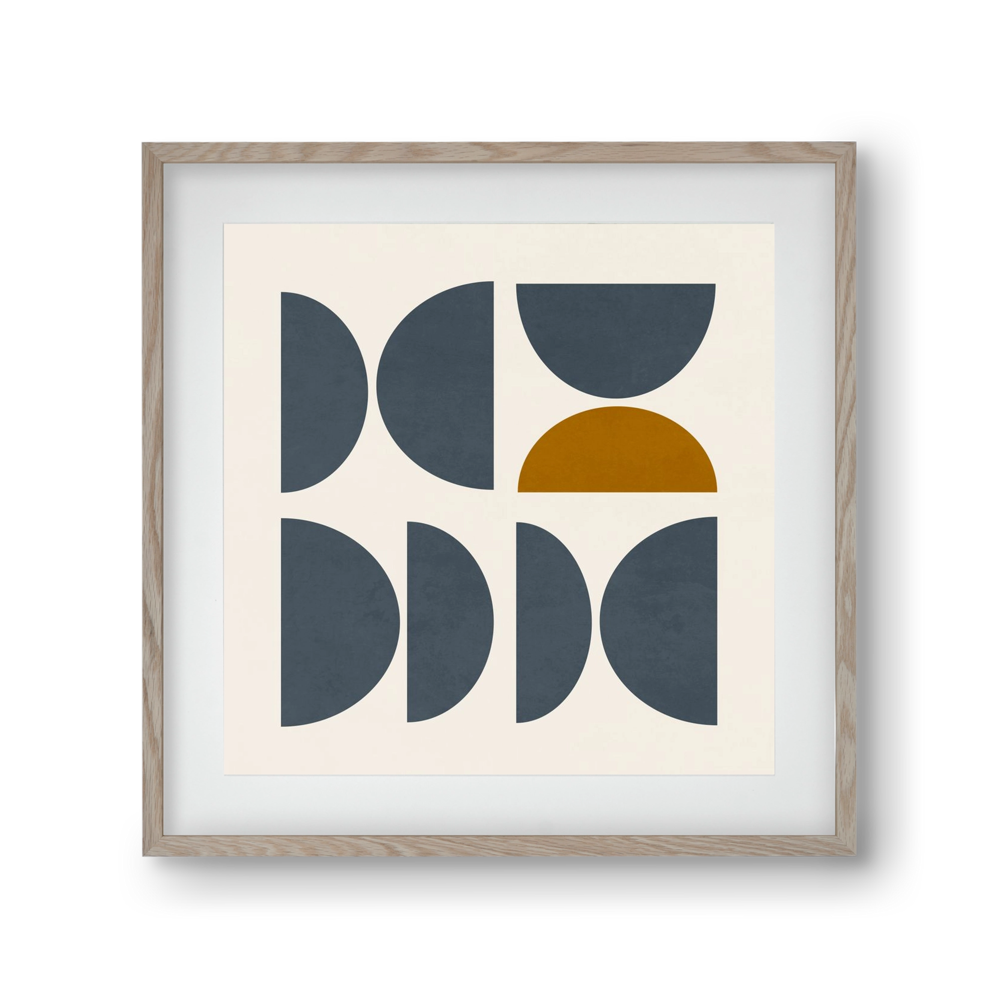 GEOMETRIC ART - BLUE I, 30x30 cm (20x20 cm), Tölgy keret, paszpartuval