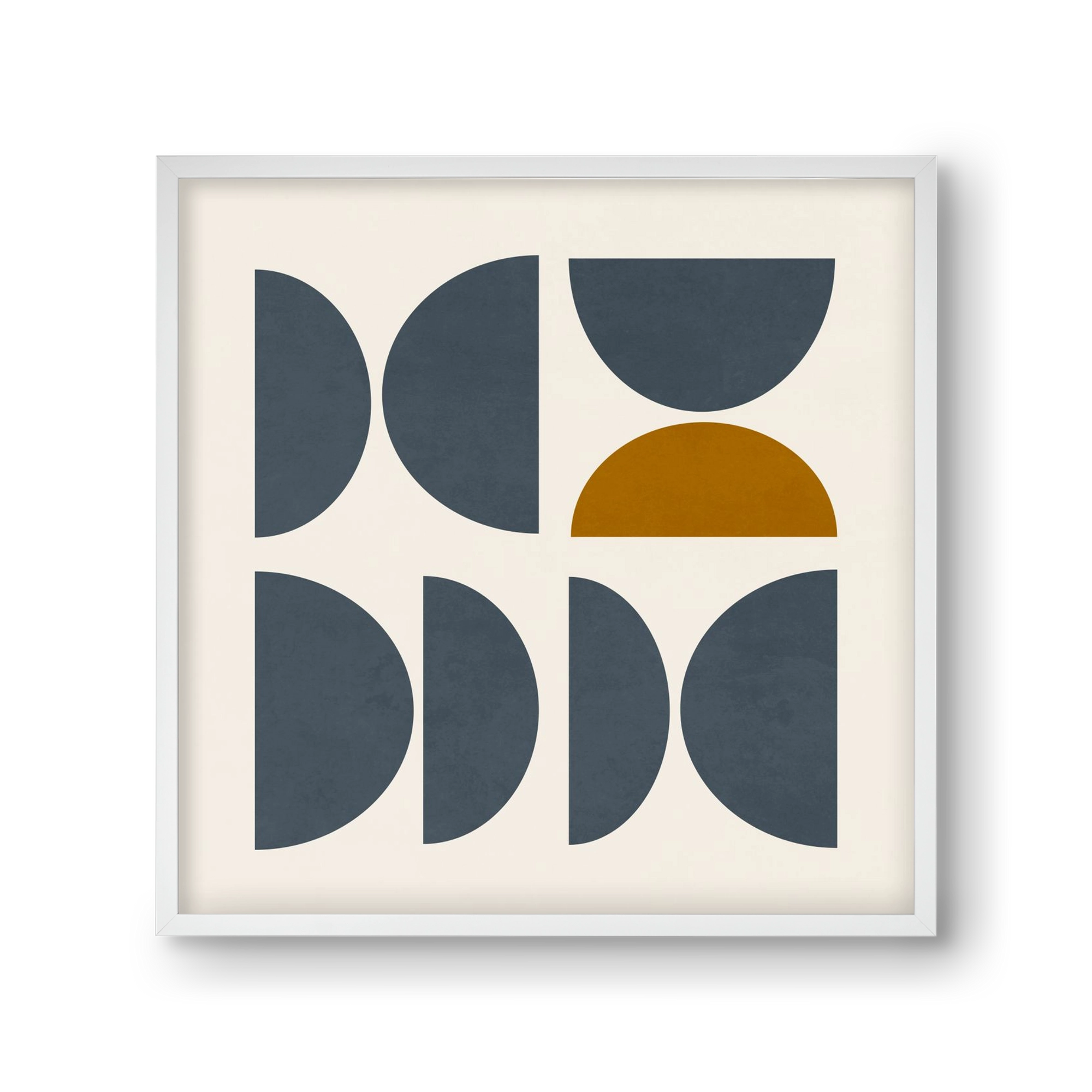 GEOMETRIC ART - BLUE I, 30x30 cm (30x30 cm), Fehér keret