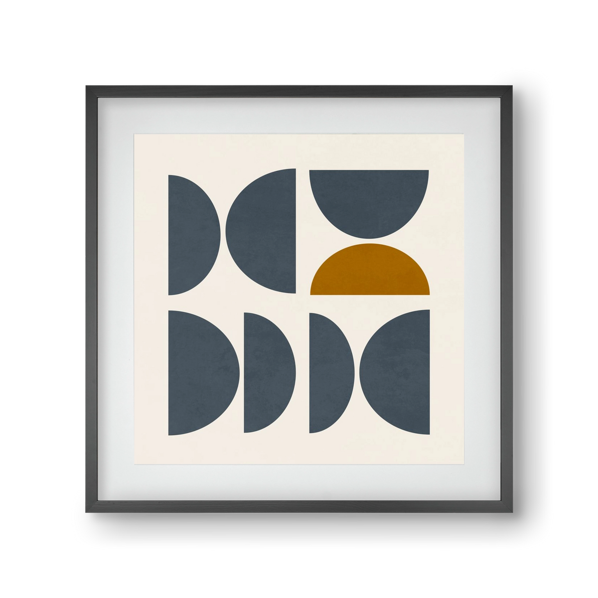 GEOMETRIC ART - BLUE I, 30x30 cm (20x20 cm), Fekete keret, paszpartuval