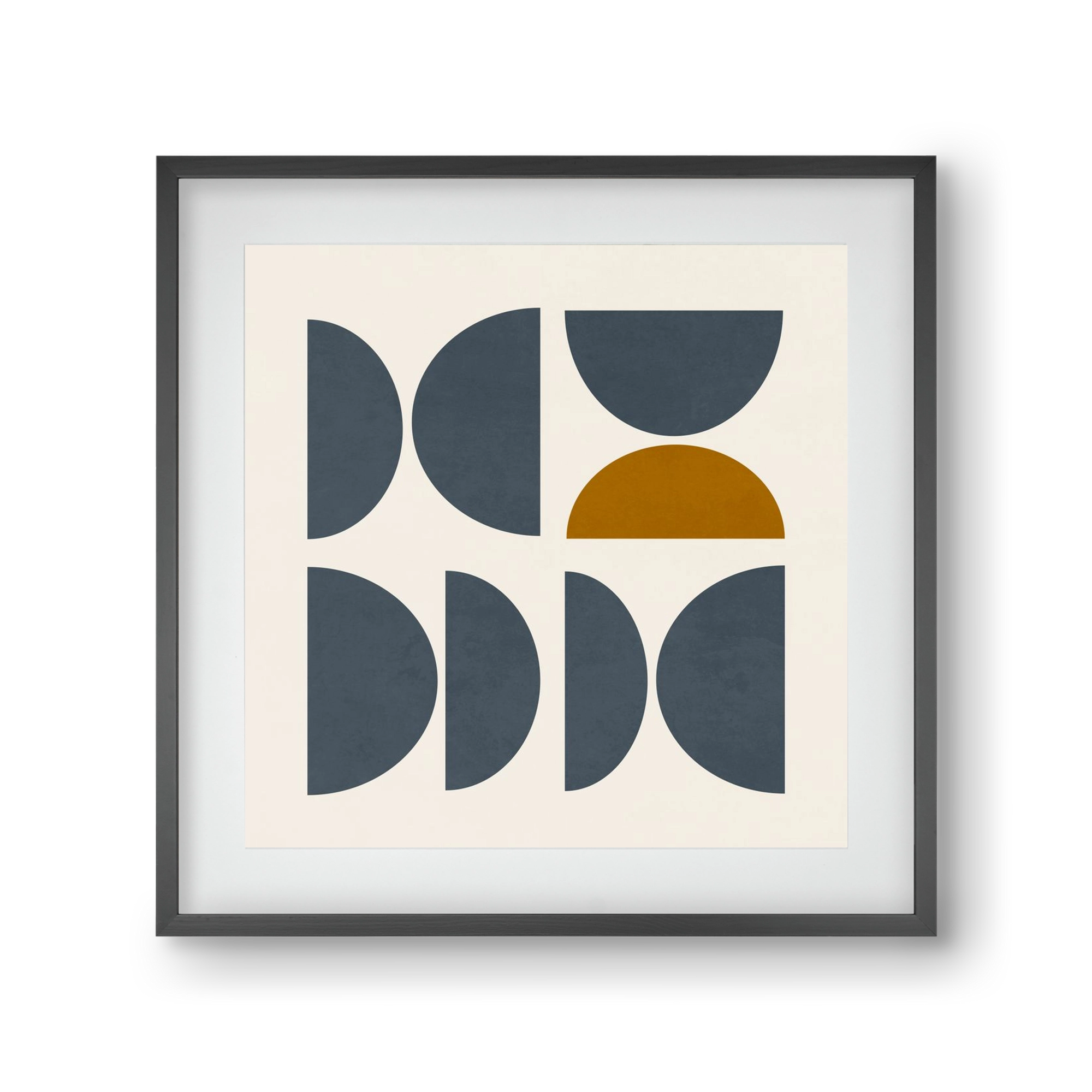 GEOMETRIC ART - BLUE I, 30x30 cm (20x20 cm), Fekete keret, paszpartuval