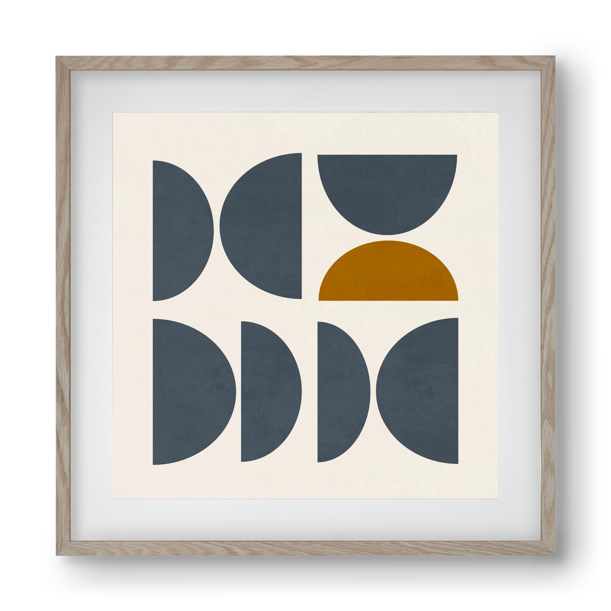 GEOMETRIC ART - BLUE I, 40x40 cm (30x30 cm), Tölgy keret, paszpartuval