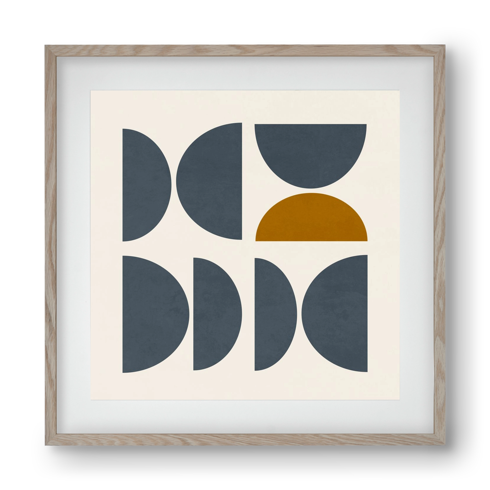 GEOMETRIC ART - BLUE I, 40x40 cm (30x30 cm), Tölgy keret, paszpartuval