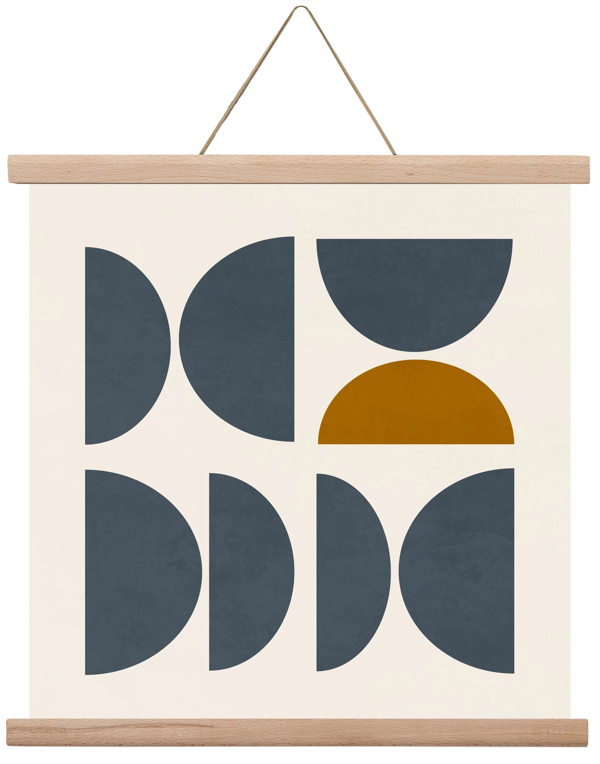 GEOMETRIC ART - BLUE I, 40x40 cm (40x40 cm), Tölgy akasztó