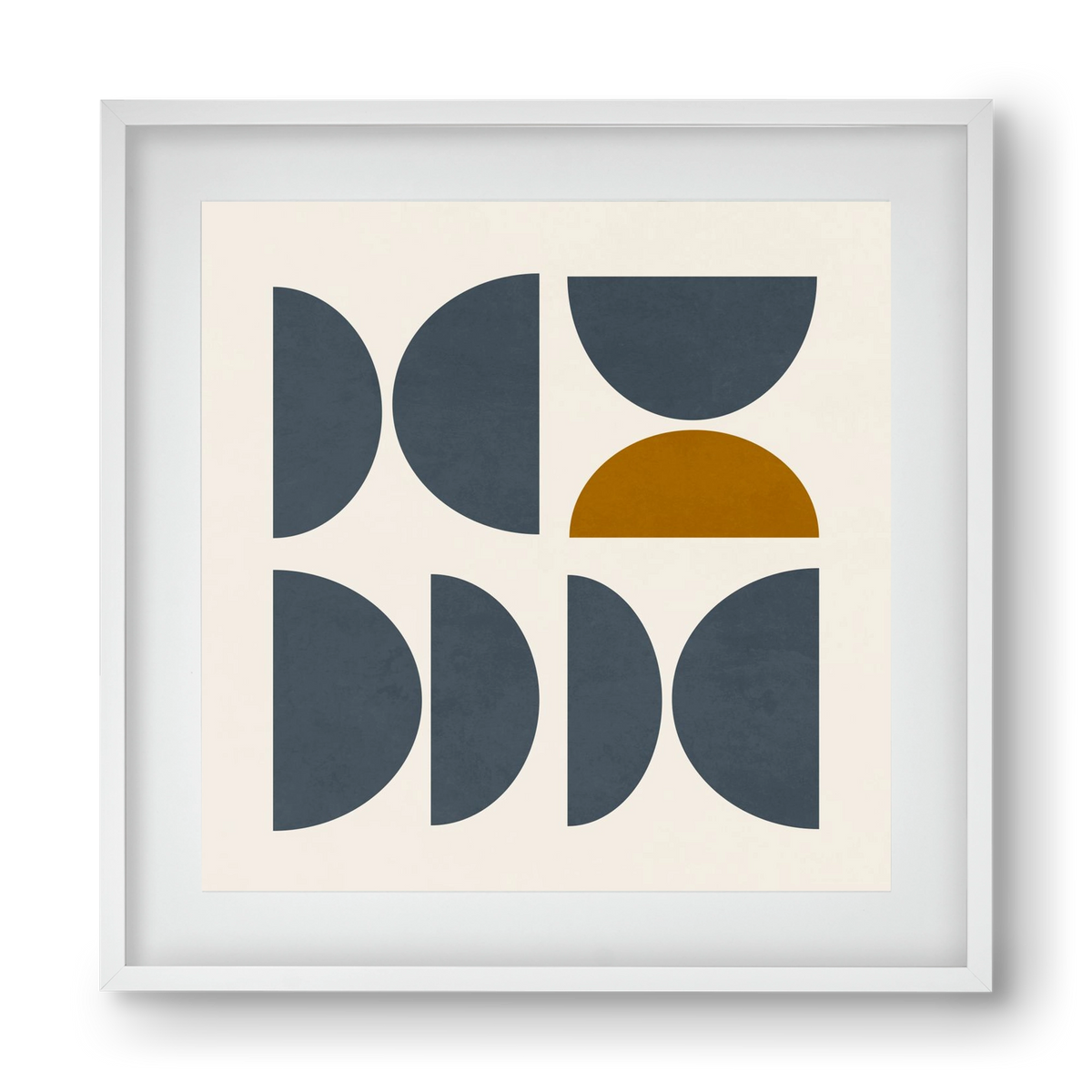 GEOMETRIC ART - BLUE I, 40x40 cm (30x30 cm), Fehér keret, paszpartuval