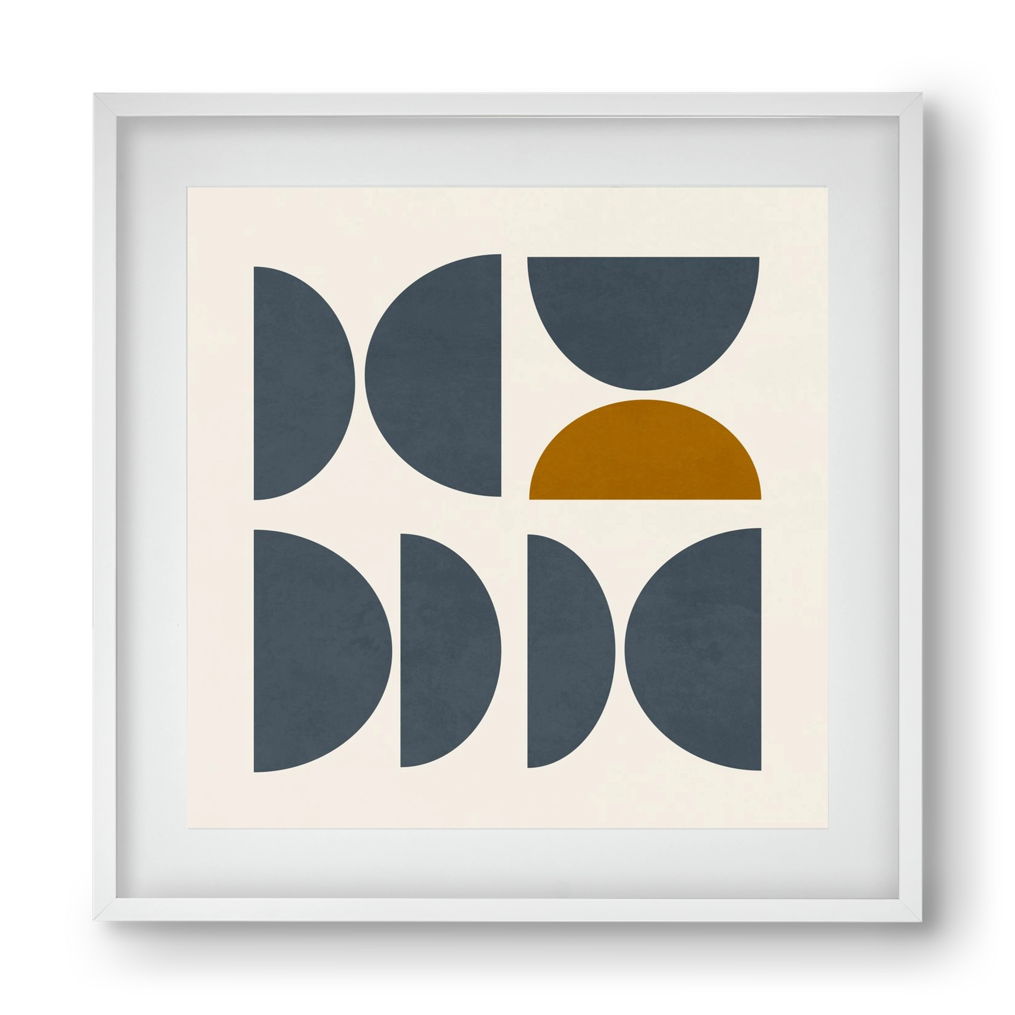 GEOMETRIC ART - BLUE I, 40x40 cm (30x30 cm), Fehér keret, paszpartuval