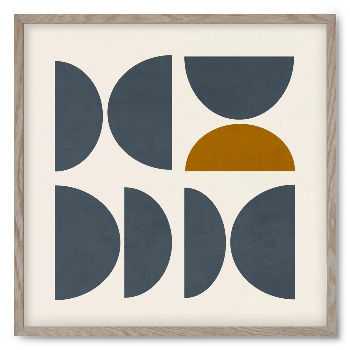 GEOMETRIC ART - BLUE I, 50x50 cm (50x50 cm), Tölgy keret