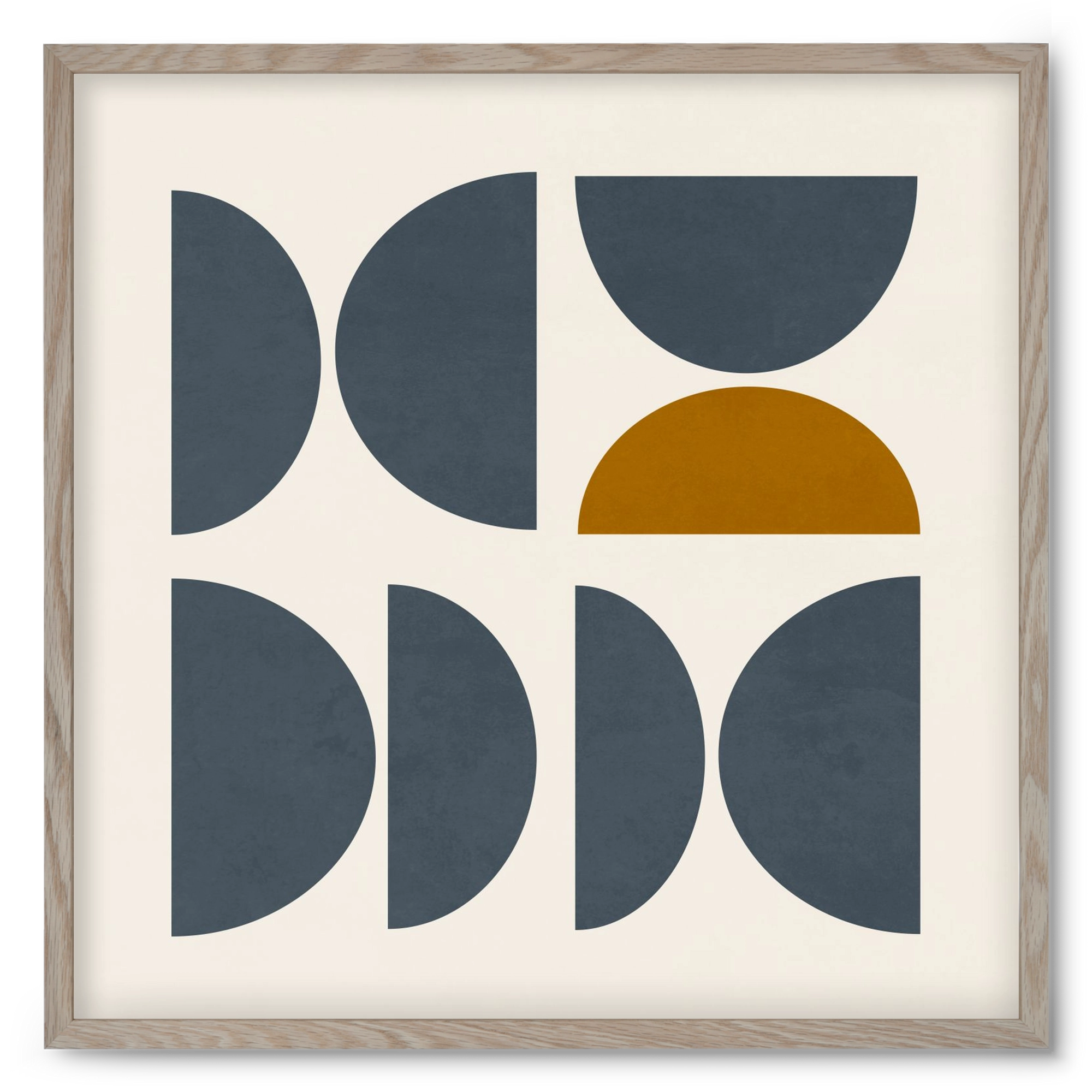 GEOMETRIC ART - BLUE I, 50x50 cm (50x50 cm), Tölgy keret