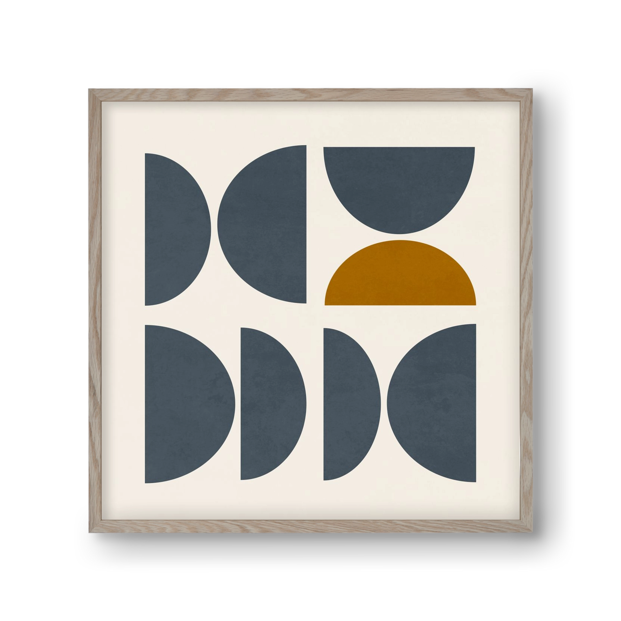 GEOMETRIC ART - BLUE I, 30x30 cm (30x30 cm), Tölgy keret