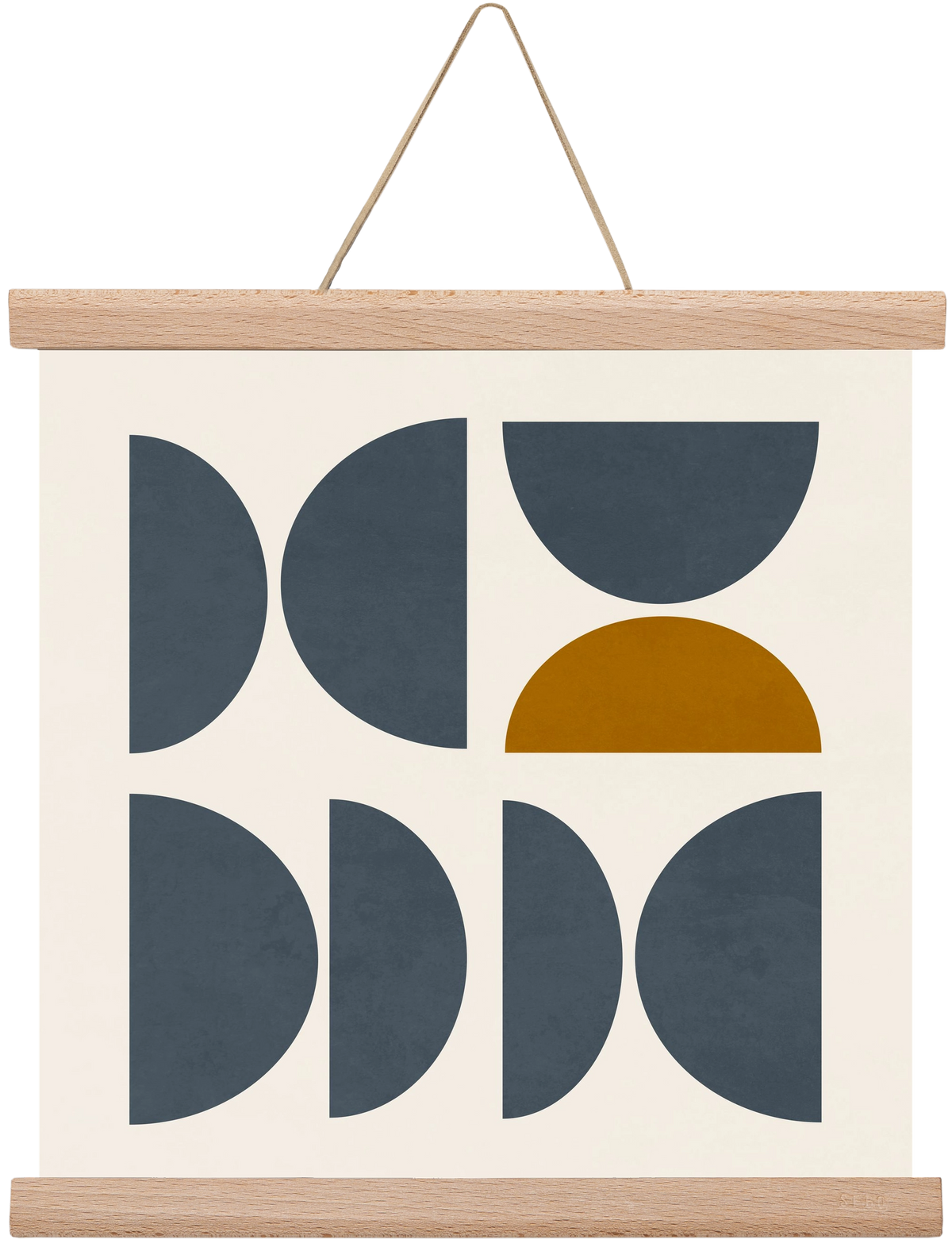 GEOMETRIC ART - BLUE I, 30x30 cm (30x30 cm), Tölgy akasztó