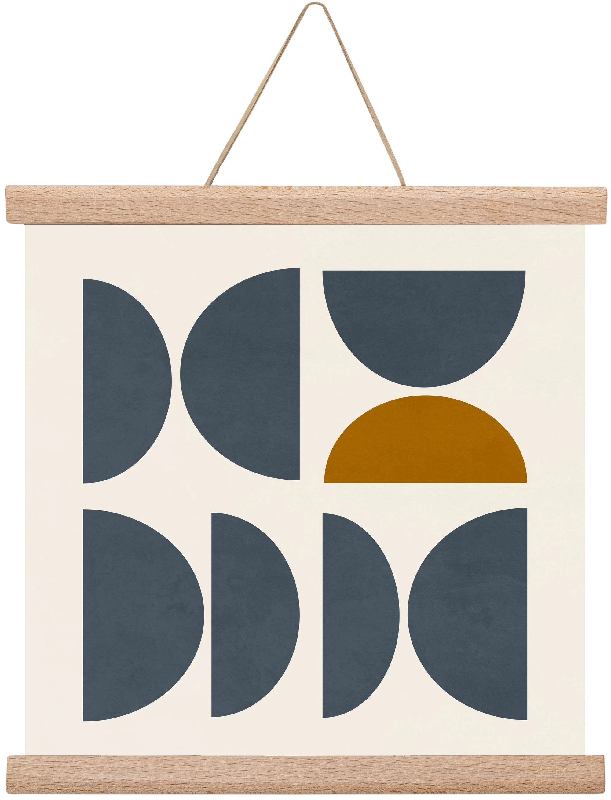 GEOMETRIC ART - BLUE I, 30x30 cm (30x30 cm), Tölgy akasztó