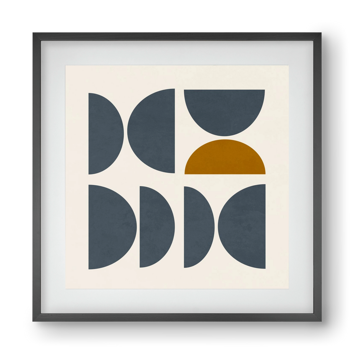 GEOMETRIC ART - BLUE I, 40x40 cm (30x30 cm), Fekete keret, paszpartuval