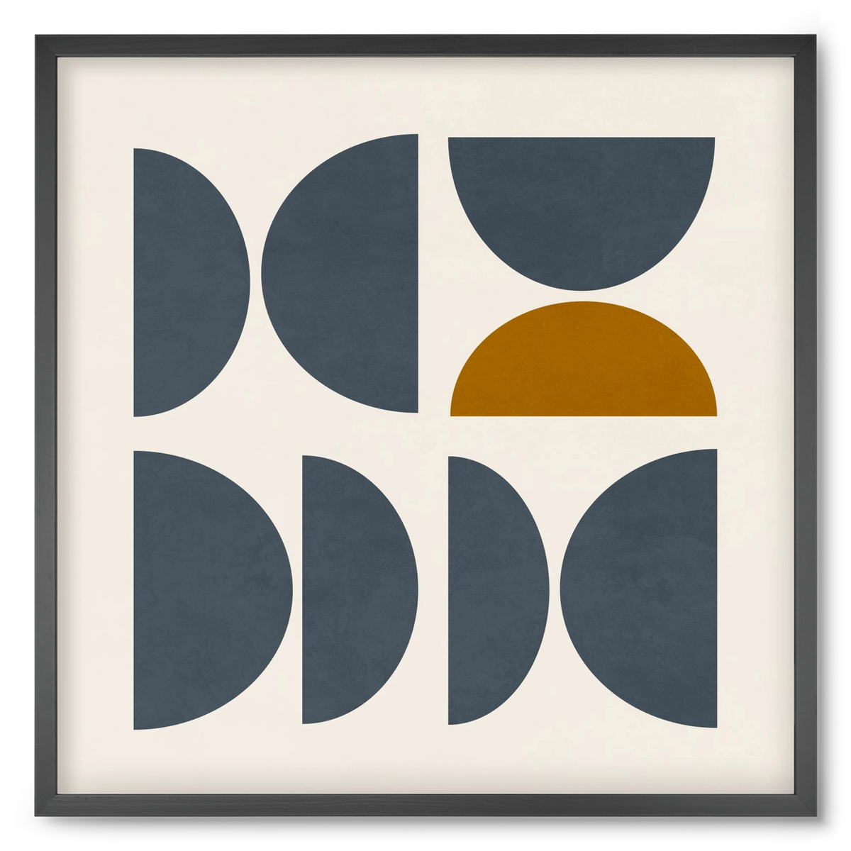 GEOMETRIC ART - BLUE I, 50x50 cm (50x50 cm), Fekete keret