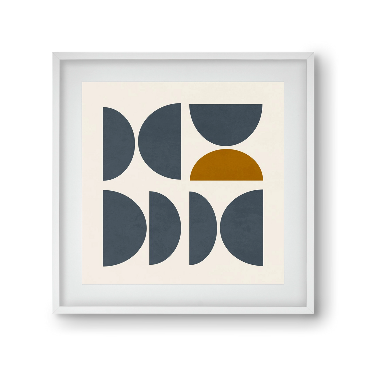 GEOMETRIC ART - BLUE I, 30x30 cm (20x20 cm), Fehér keret, paszpartuval